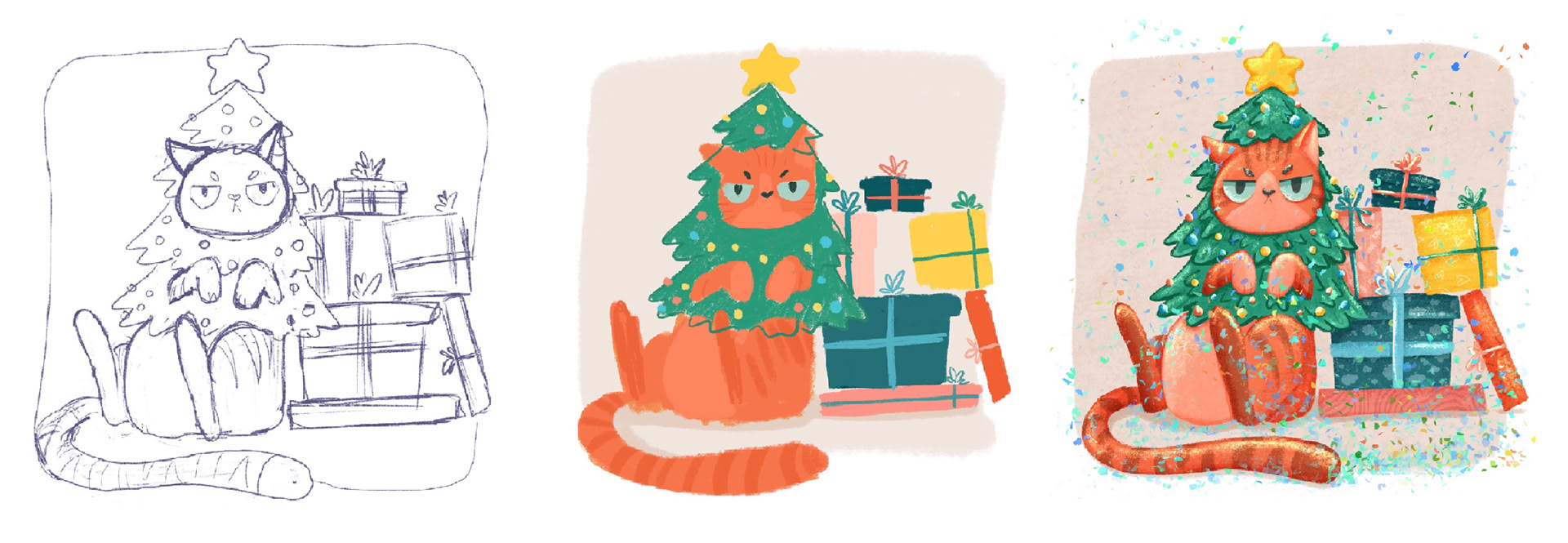 HAPPY CHRISTMAS CAT — Изображение №12 — Иллюстрация на Dprofile