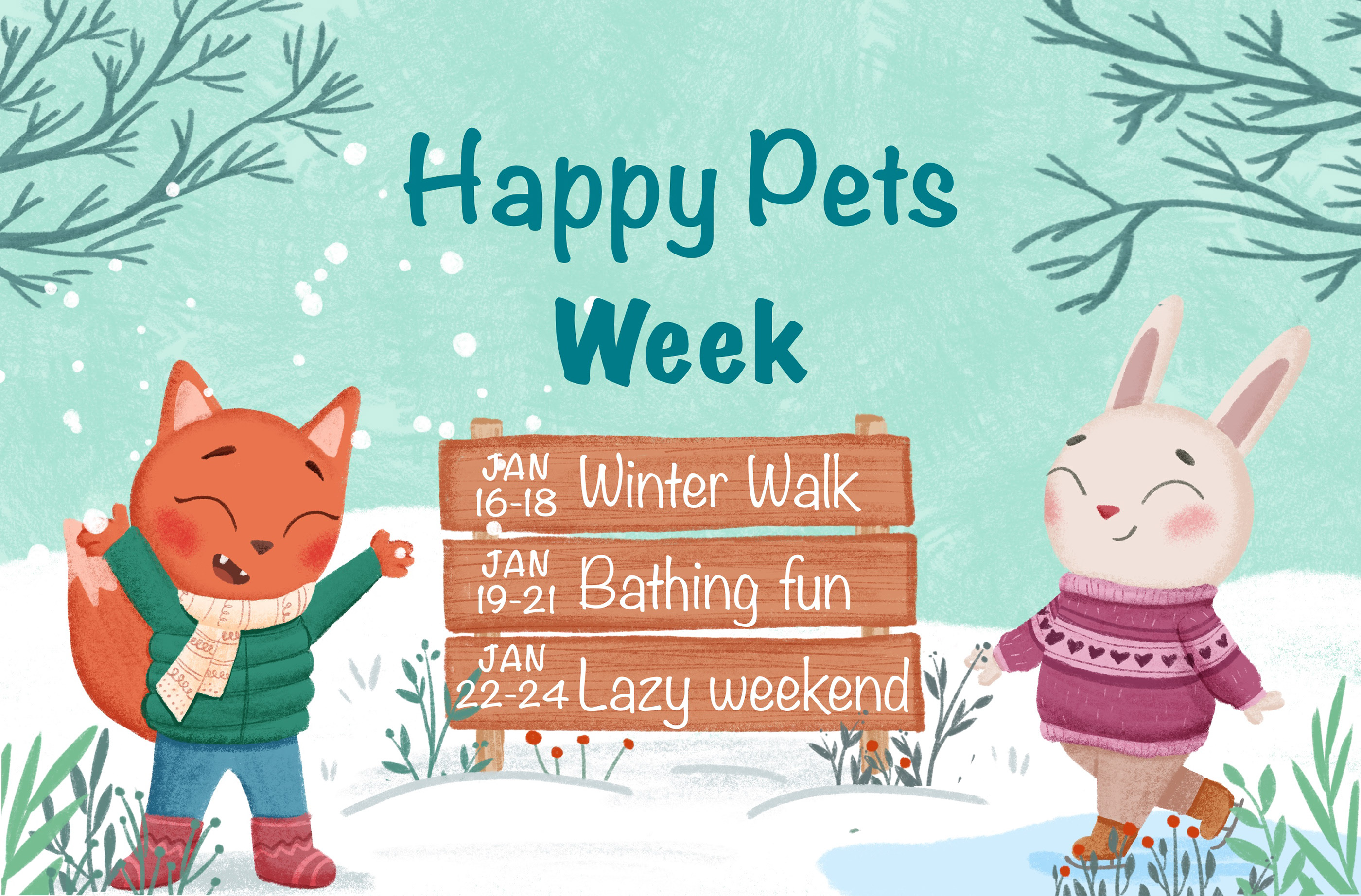 HAPPY PETS WEEK children illustration — Изображение №1 — Иллюстрация на Dprofile