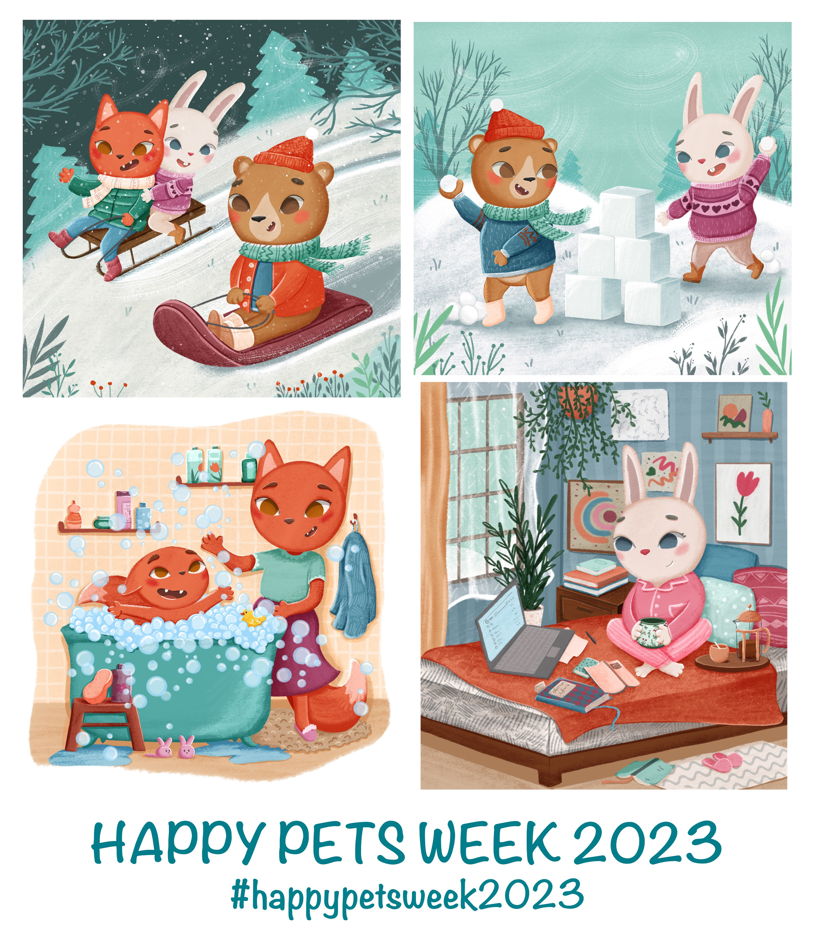 HAPPY PETS WEEK children illustration — Изображение №14 — Иллюстрация на Dprofile