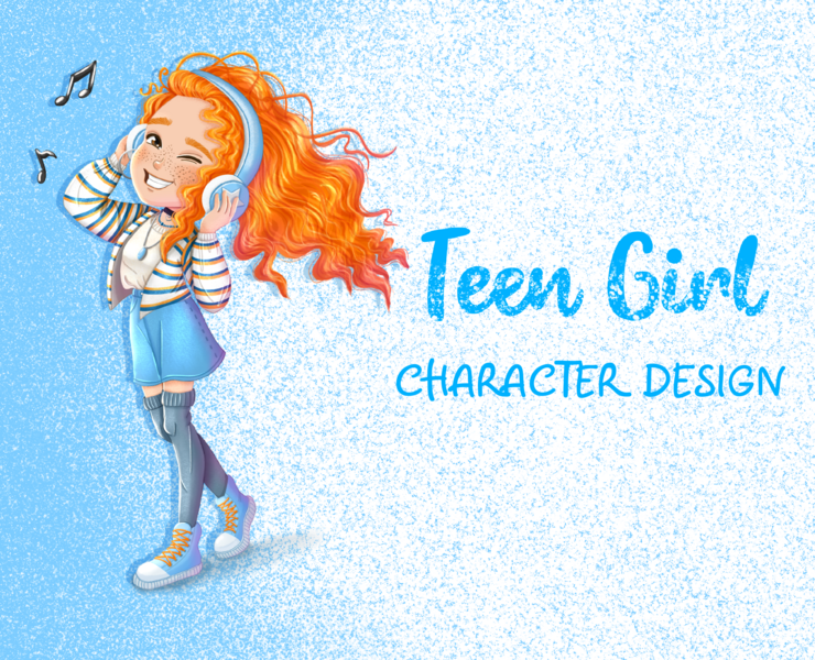 Character design. Teen Girl — Брендинг, Иллюстрация на Dprofile