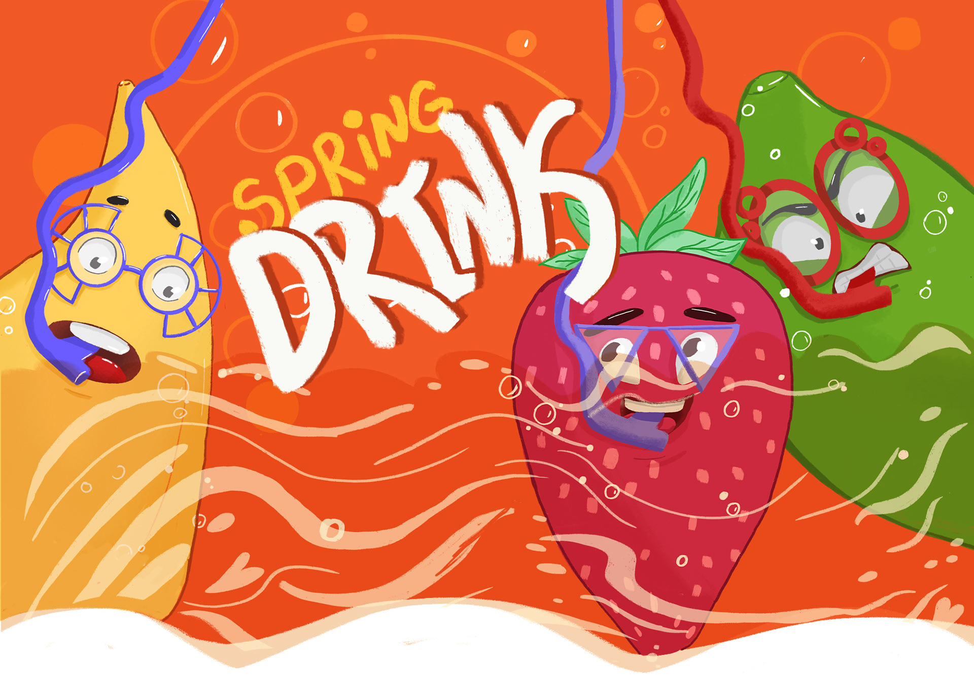 Дизайн упаковки Spring drink. — Изображение №1 — Брендинг, Иллюстрация на Dprofile