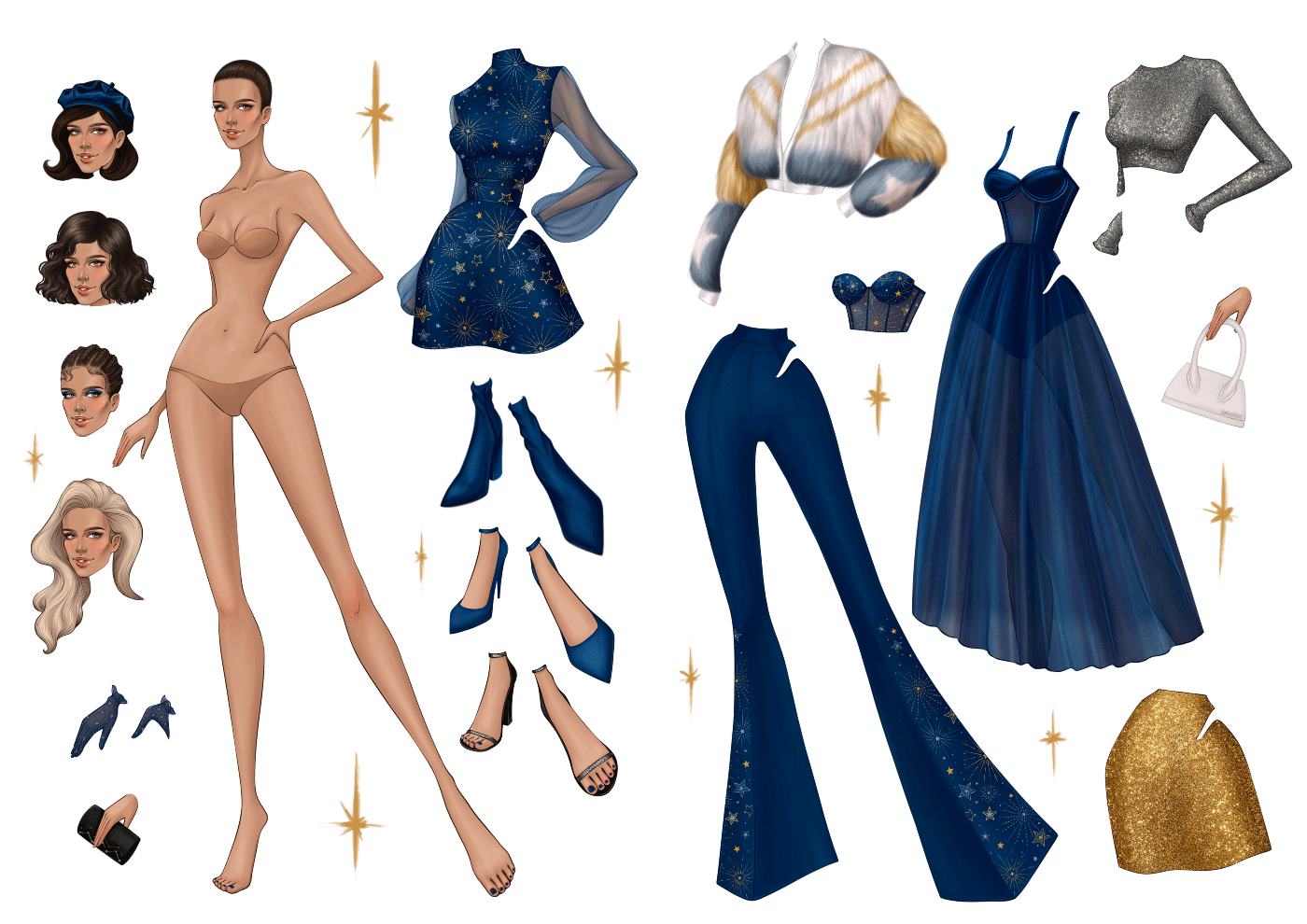 Бумажная кукла для бренда одежды | Фэшн-иллюстрация — Изображение №4 — Иллюстрация, Анимация на Dprofile