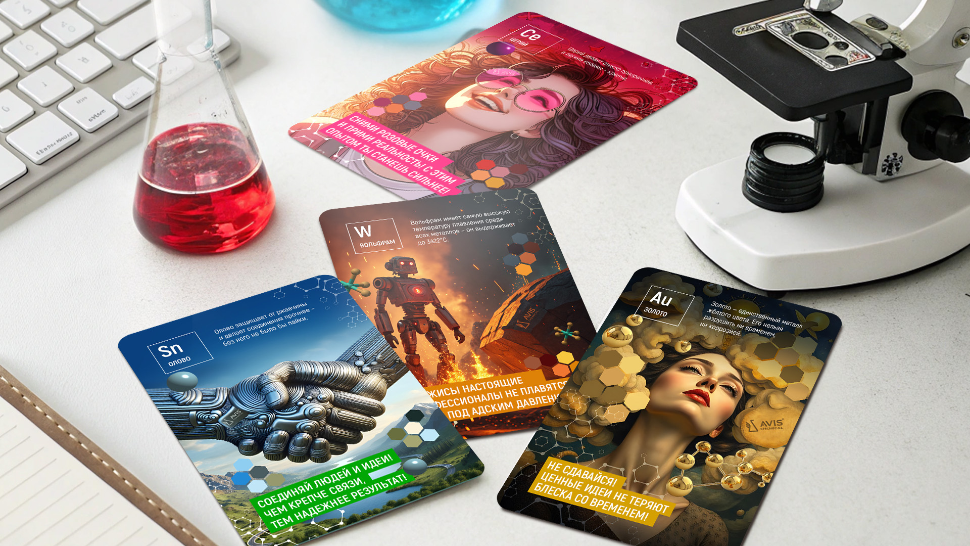 Дизайн метафорических карт для Avis Chemical — Изображение №4 — Брендинг, Иллюстрация на Dprofile