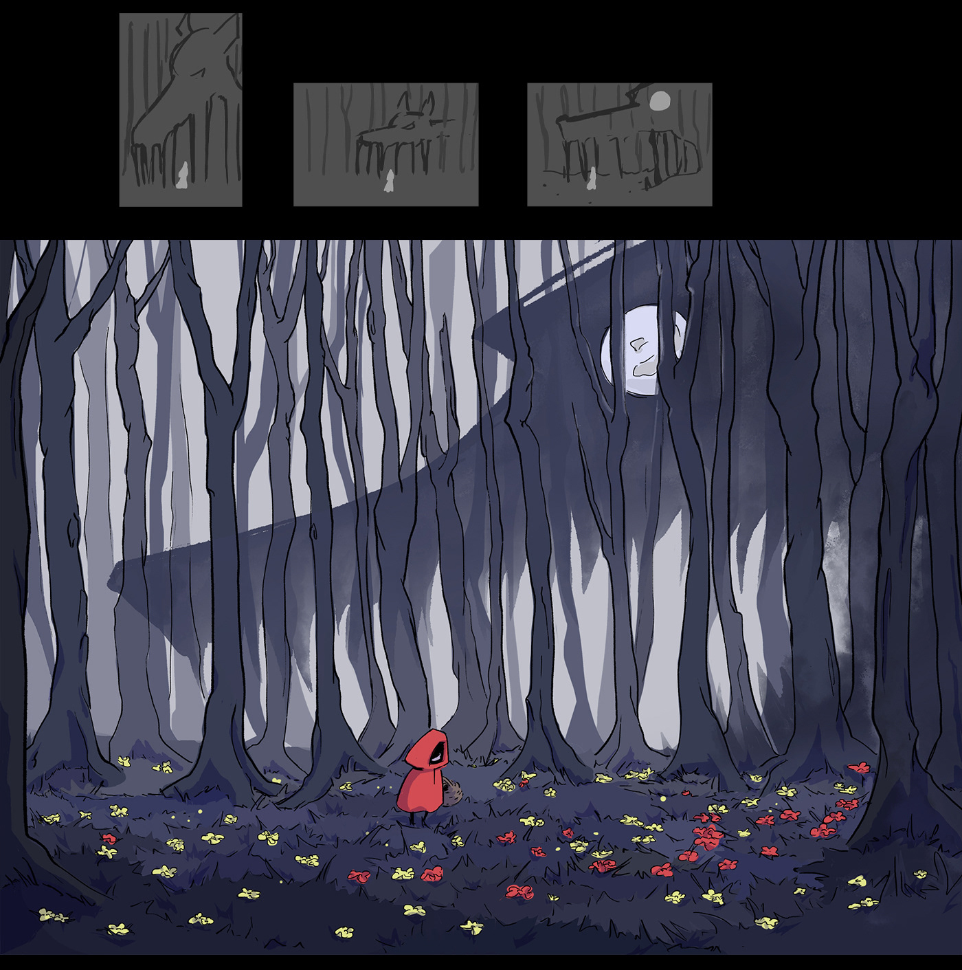 Иллюстрации для сказки "Красная шапочка" — Изображение №2 — Иллюстрация на Dprofile