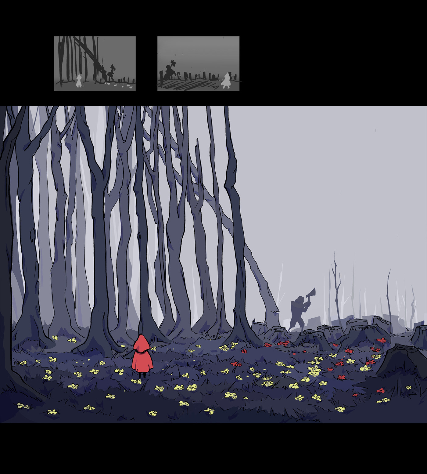 Иллюстрации для сказки "Красная шапочка" — Изображение №5 — Иллюстрация на Dprofile