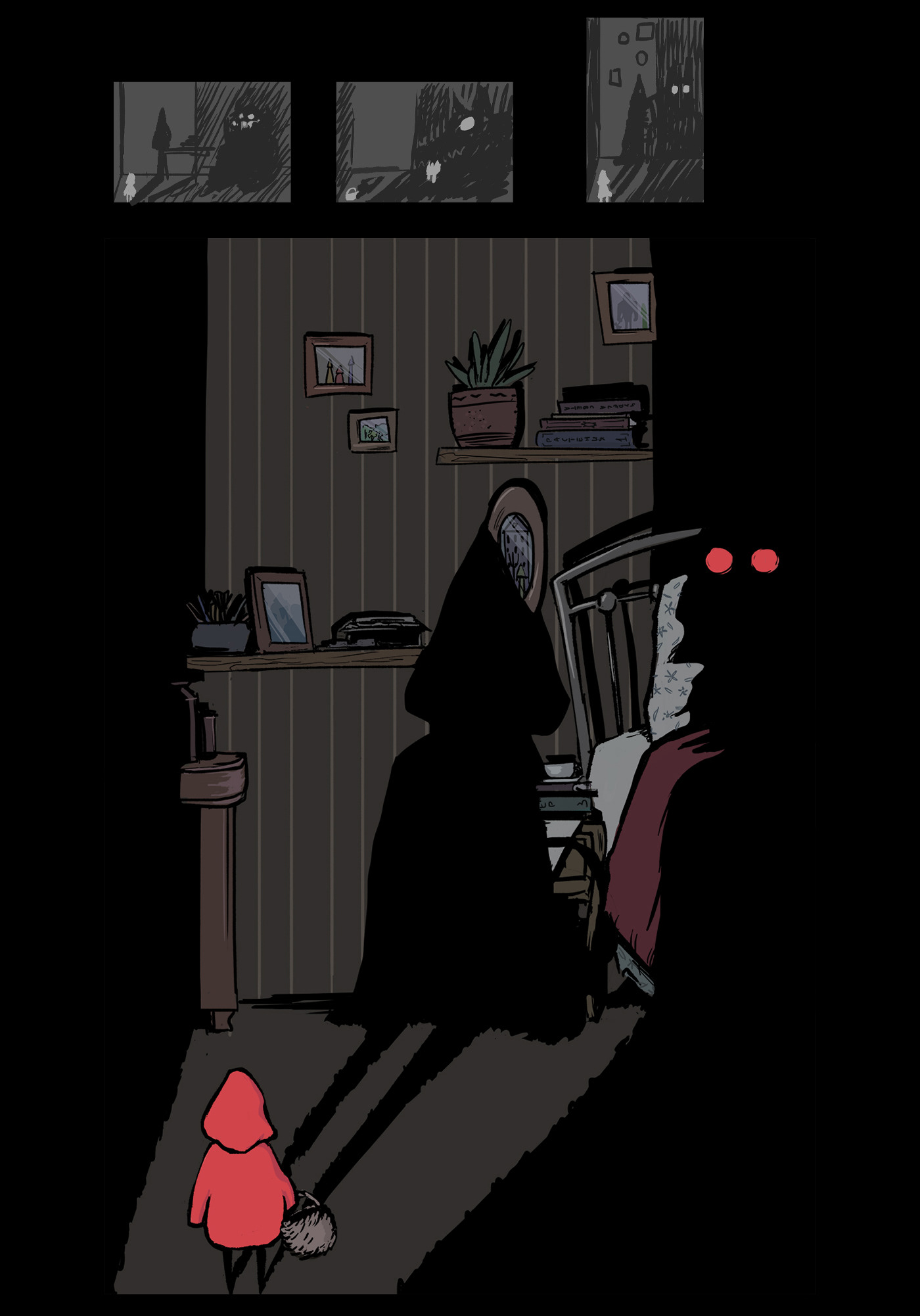 Иллюстрации для сказки "Красная шапочка" — Изображение №3 — Иллюстрация на Dprofile