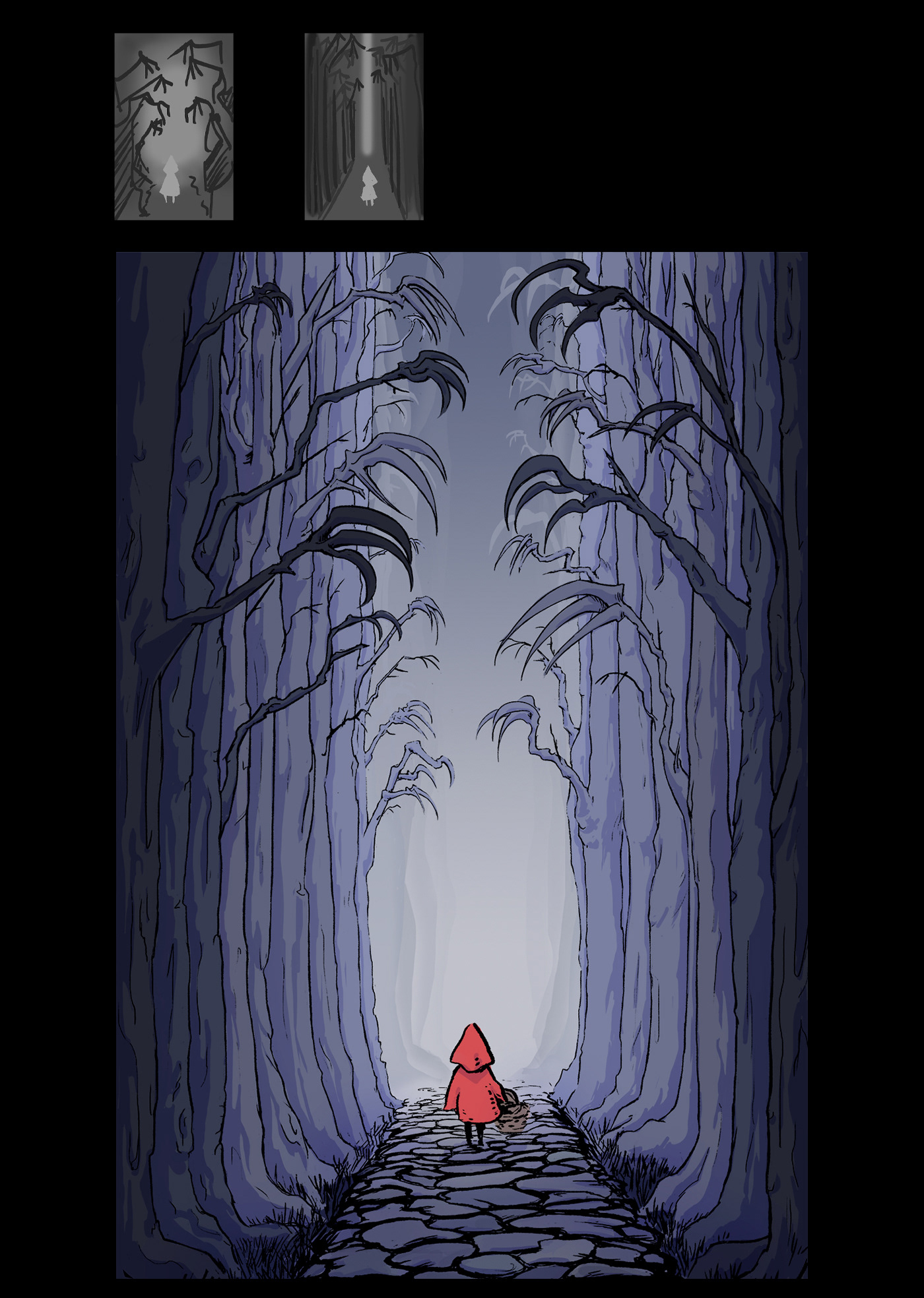 Иллюстрации для сказки "Красная шапочка" — Изображение №1 — Иллюстрация на Dprofile
