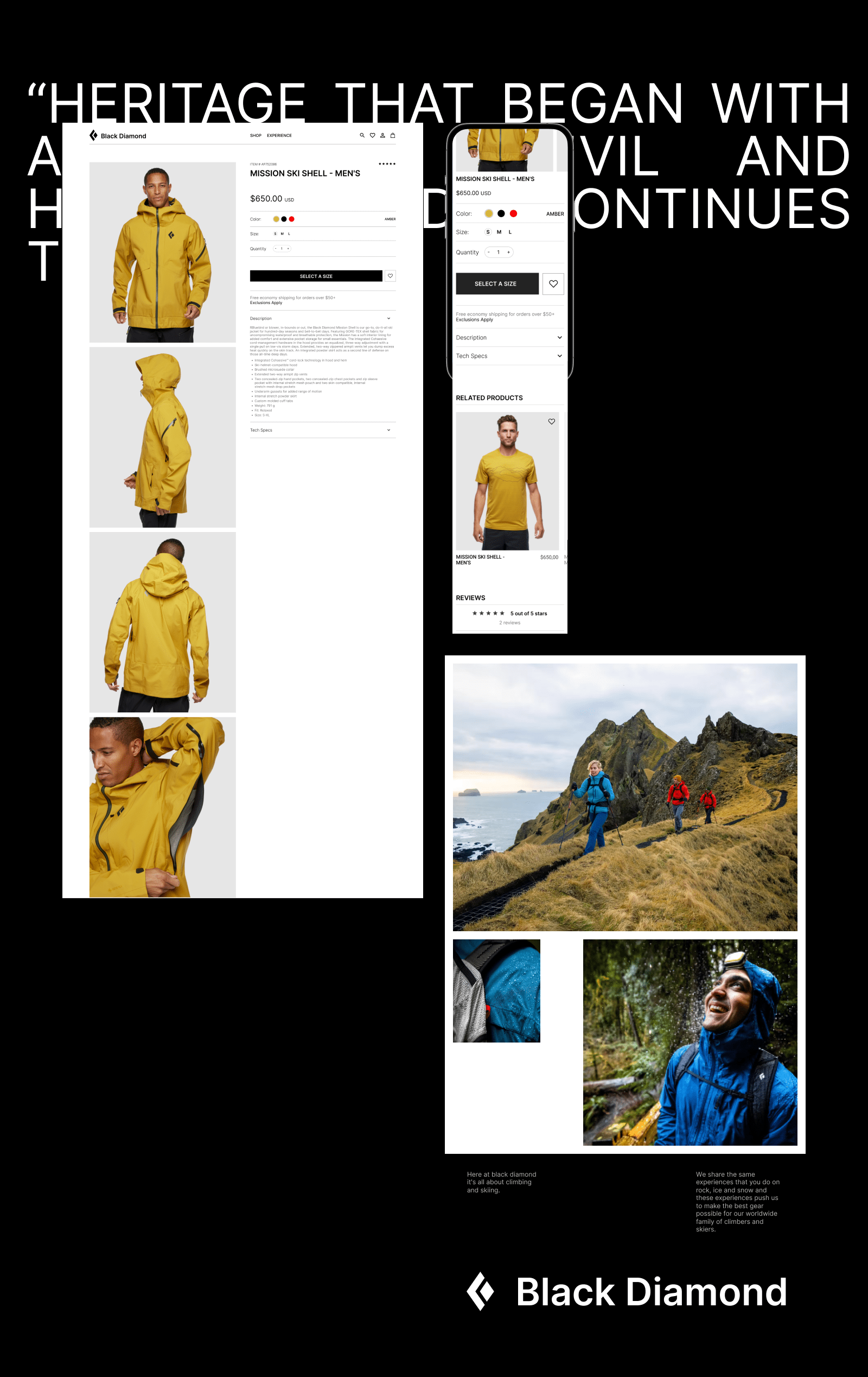 Redesign concept | Black Diamond — Изображение №6 — Интерфейсы, Брендинг на Dprofile