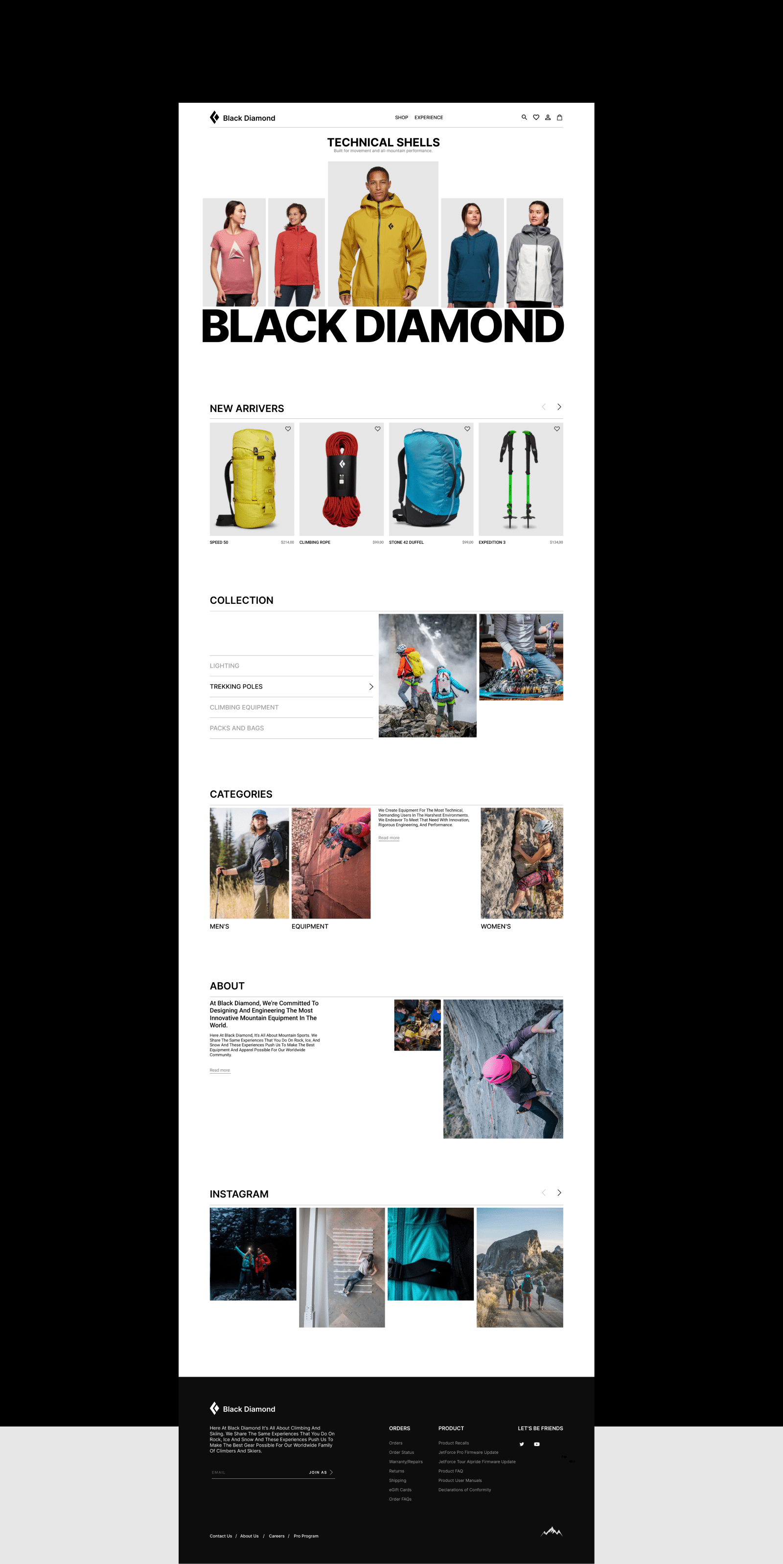 Redesign concept | Black Diamond — Изображение №2 — Интерфейсы, Брендинг на Dprofile