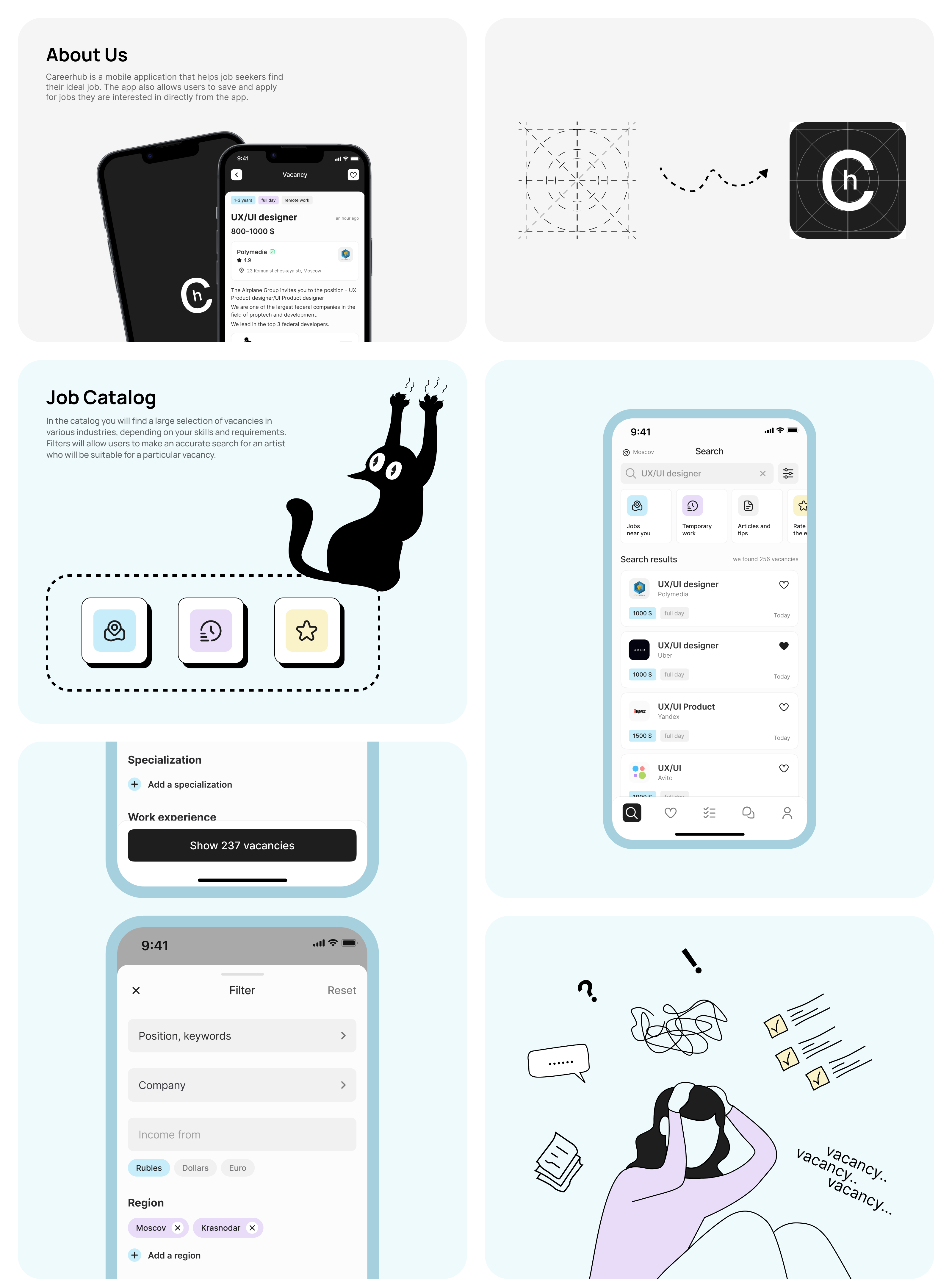 [careerhub] - job searching mobile app — Изображение №2 — Интерфейсы на Dprofile