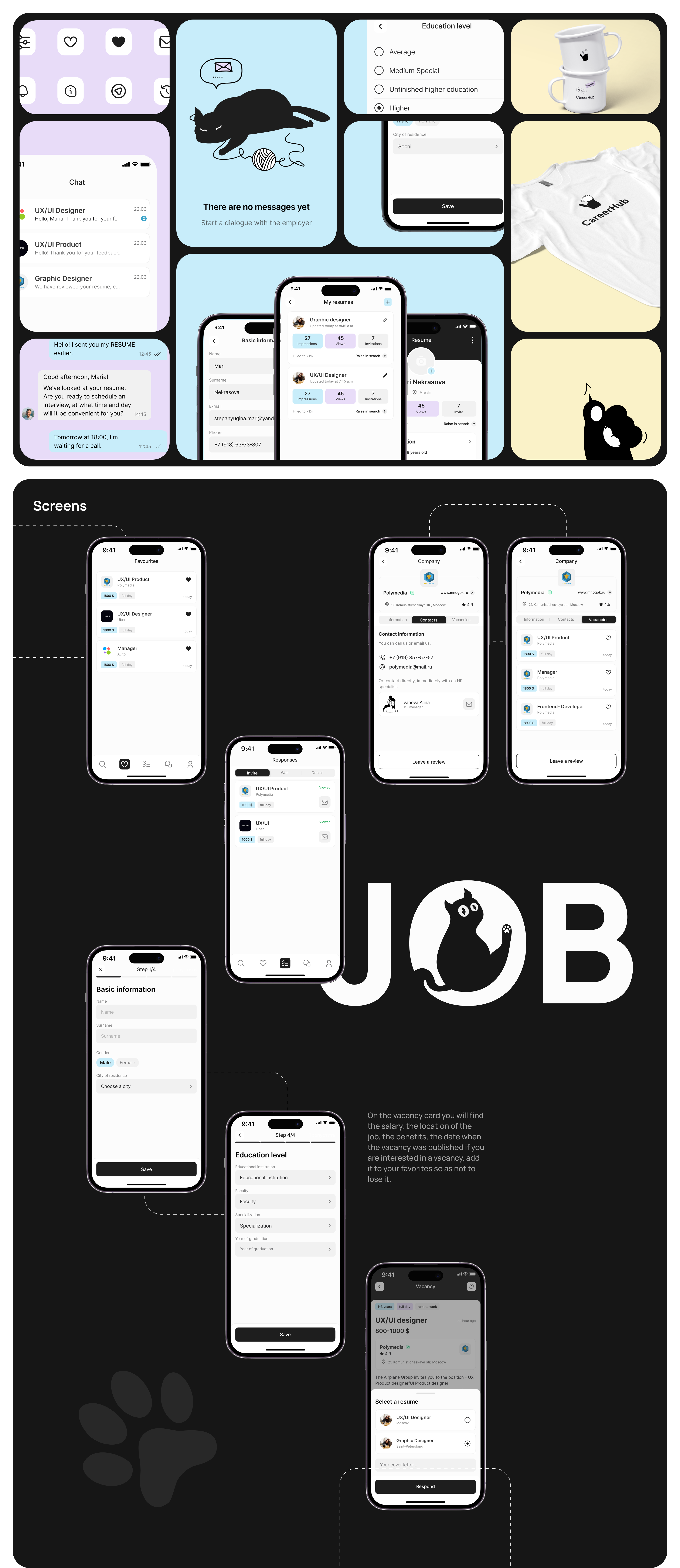 [careerhub] - job searching mobile app — Изображение №6 — Интерфейсы на Dprofile