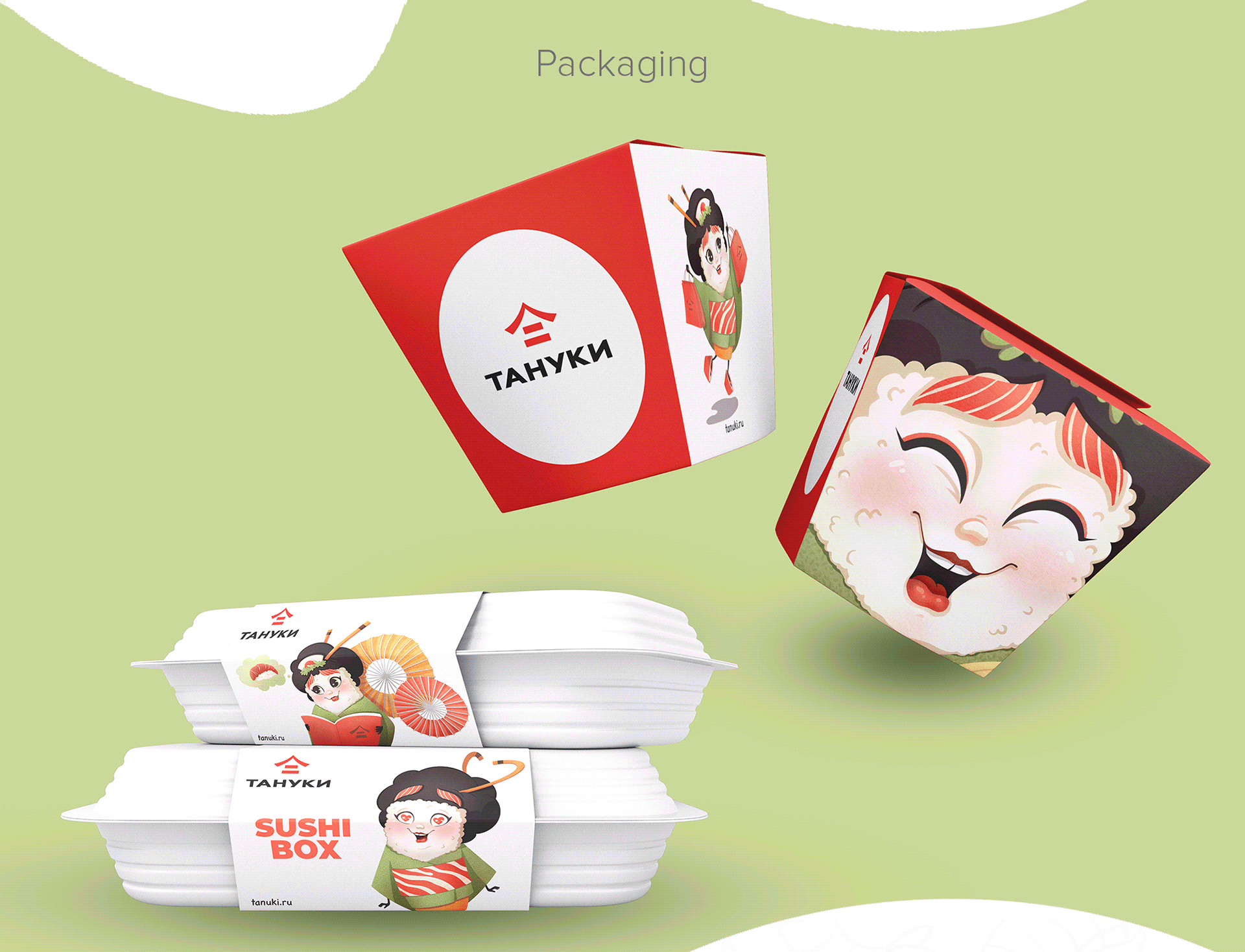 BRAND CHARACTER FOR SUSHI-BAR TANUKI — Изображение №10 — Иллюстрация на Dprofile
