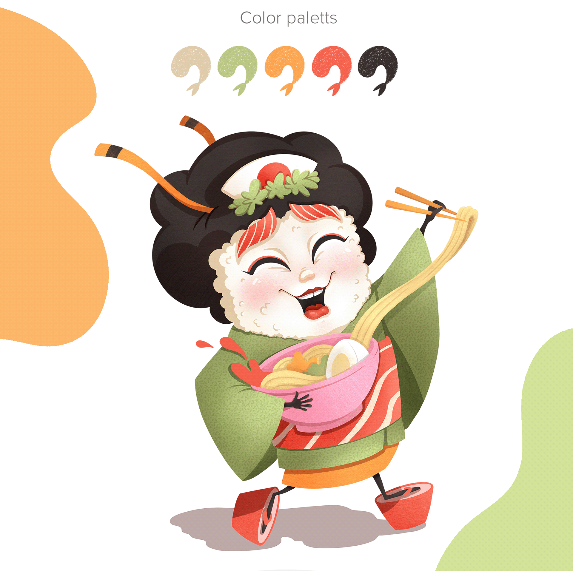 BRAND CHARACTER FOR SUSHI-BAR TANUKI — Изображение №7 — Иллюстрация на Dprofile