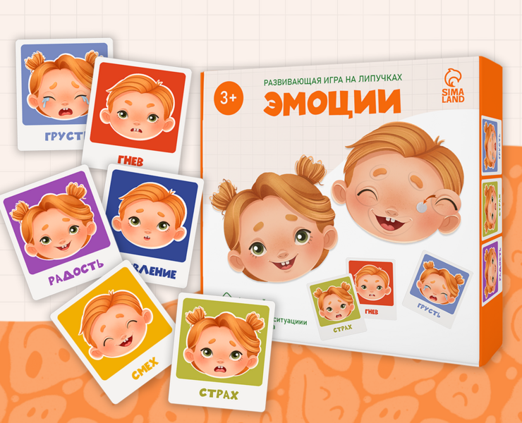Развивающая игра на липучках "Эмоции" на Dprofile