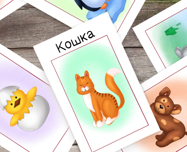 Educational cards | Mother and baby — Брендинг, Иллюстрация на Dprofile