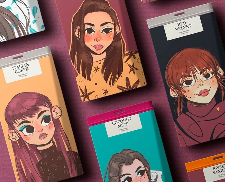 Chocolate packaging illustrations — Брендинг, Иллюстрация на Dprofile