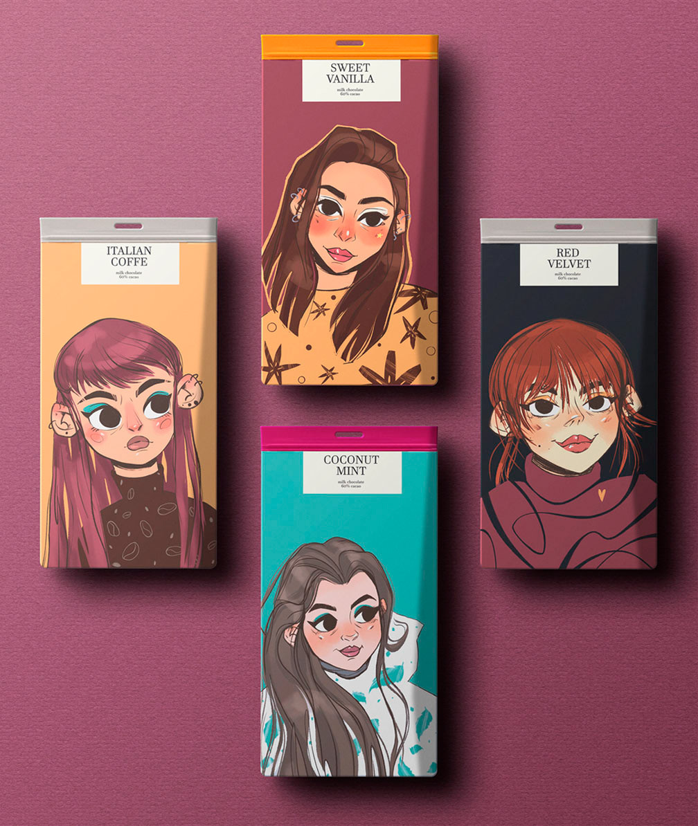 Chocolate packaging illustrations — Изображение №1 — Брендинг, Иллюстрация на Dprofile