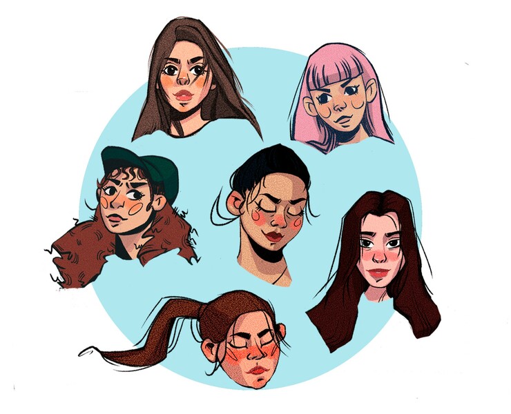 Dancing girls illustrations — Брендинг, Иллюстрация на Dprofile