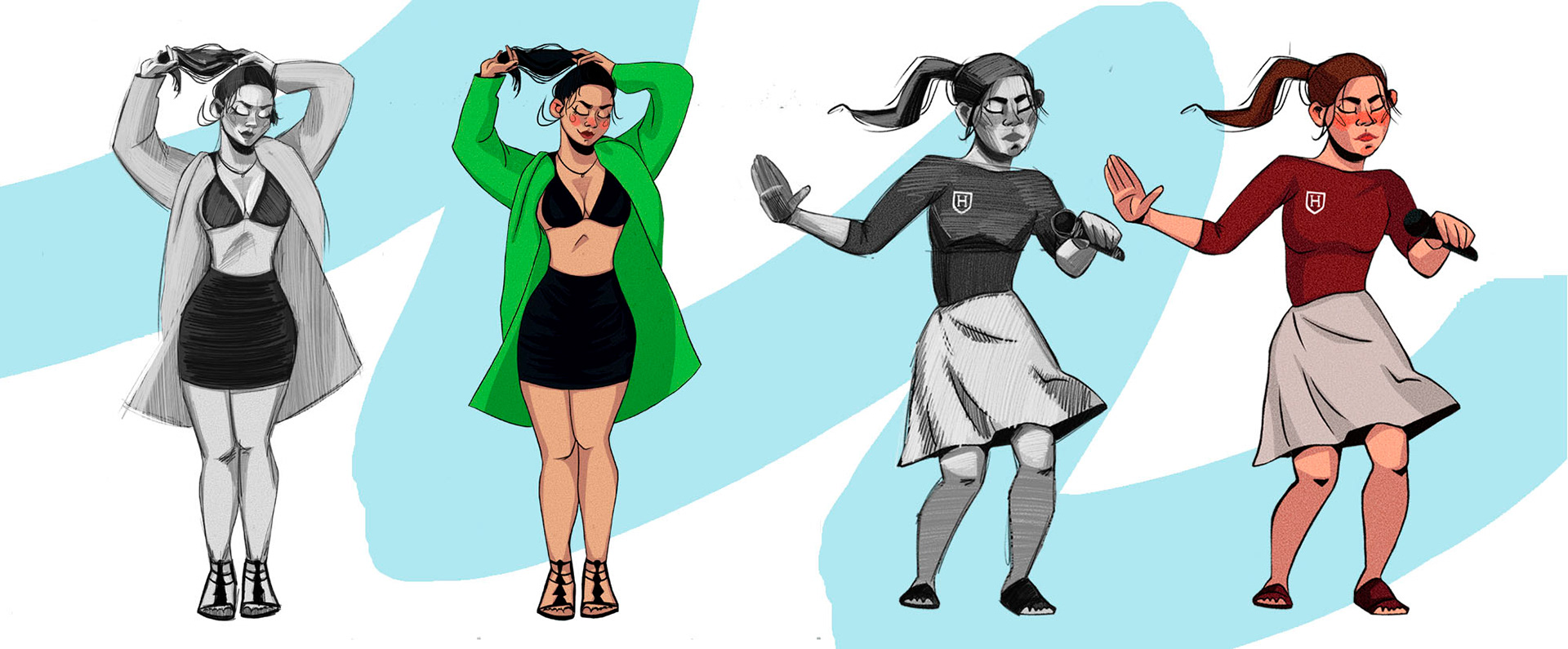 Dancing girls illustrations — Изображение №4 — Брендинг, Иллюстрация на Dprofile