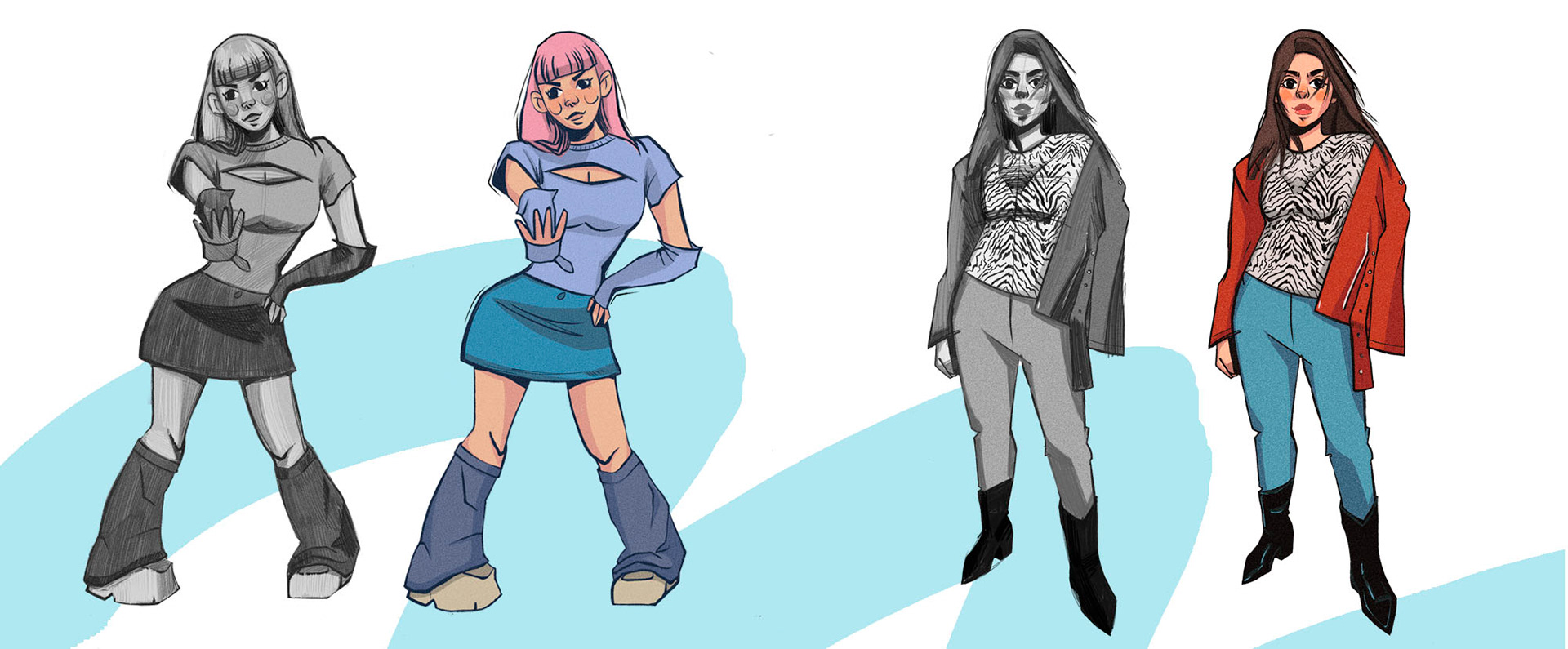 Dancing girls illustrations — Изображение №2 — Брендинг, Иллюстрация на Dprofile