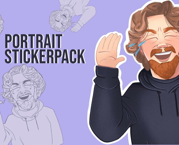 Portrait stickerpack — Иллюстрация, Графика на Dprofile