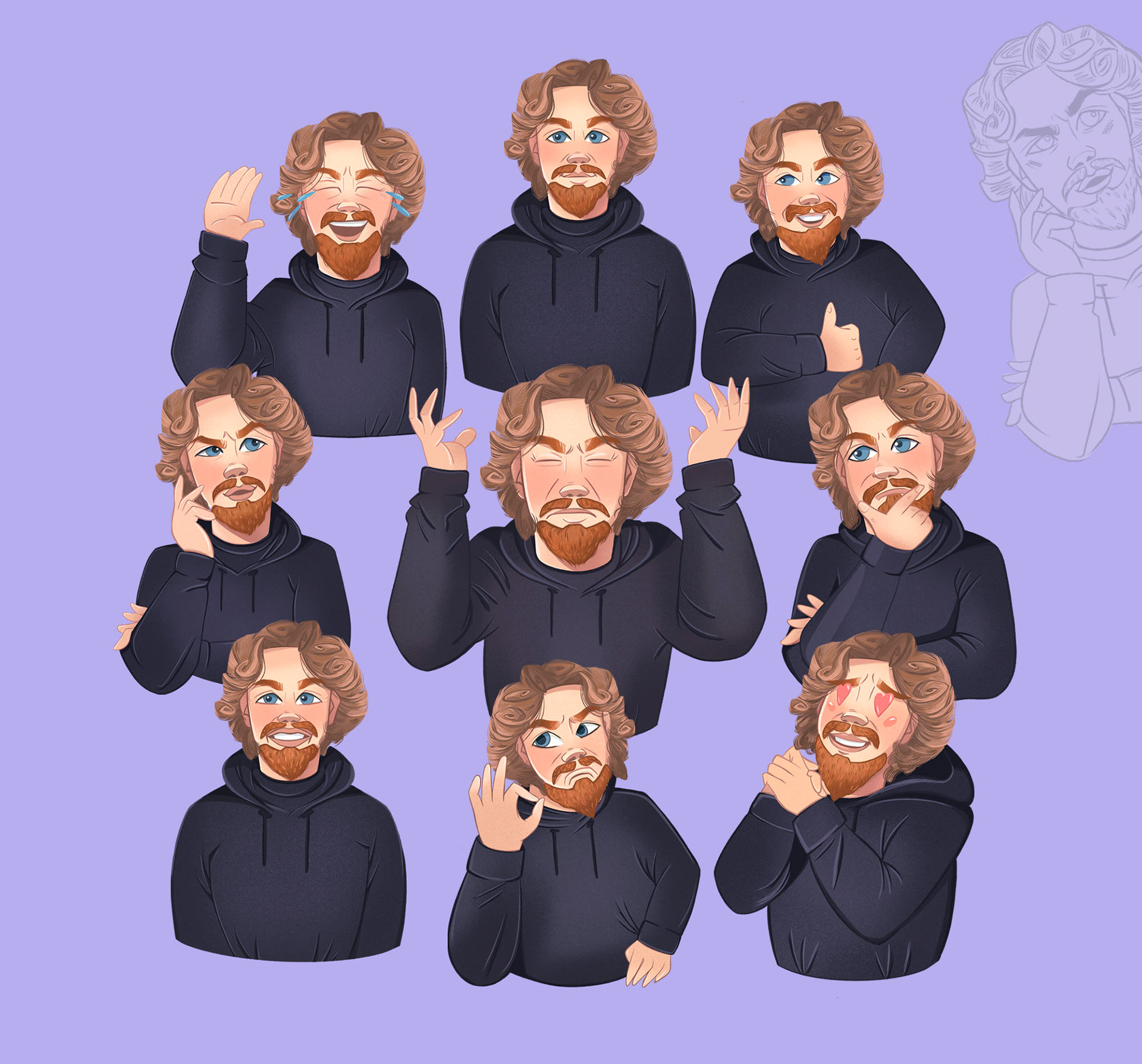 Portrait stickerpack — Изображение №7 — Иллюстрация, Графика на Dprofile