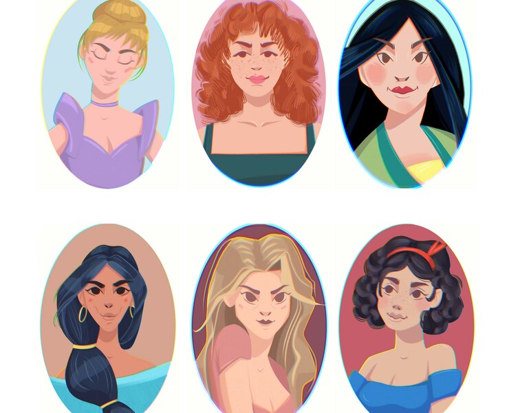 Disney princesses — Иллюстрация, Графика на Dprofile
