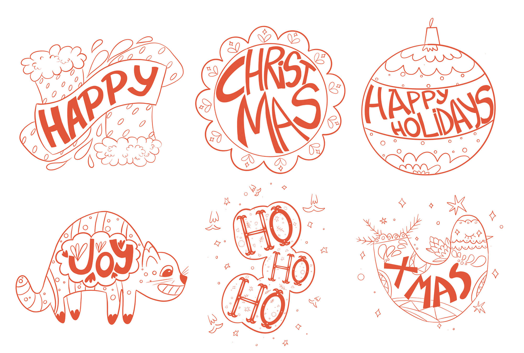 Stickers for new year cards — Изображение №7 — Иллюстрация на Dprofile
