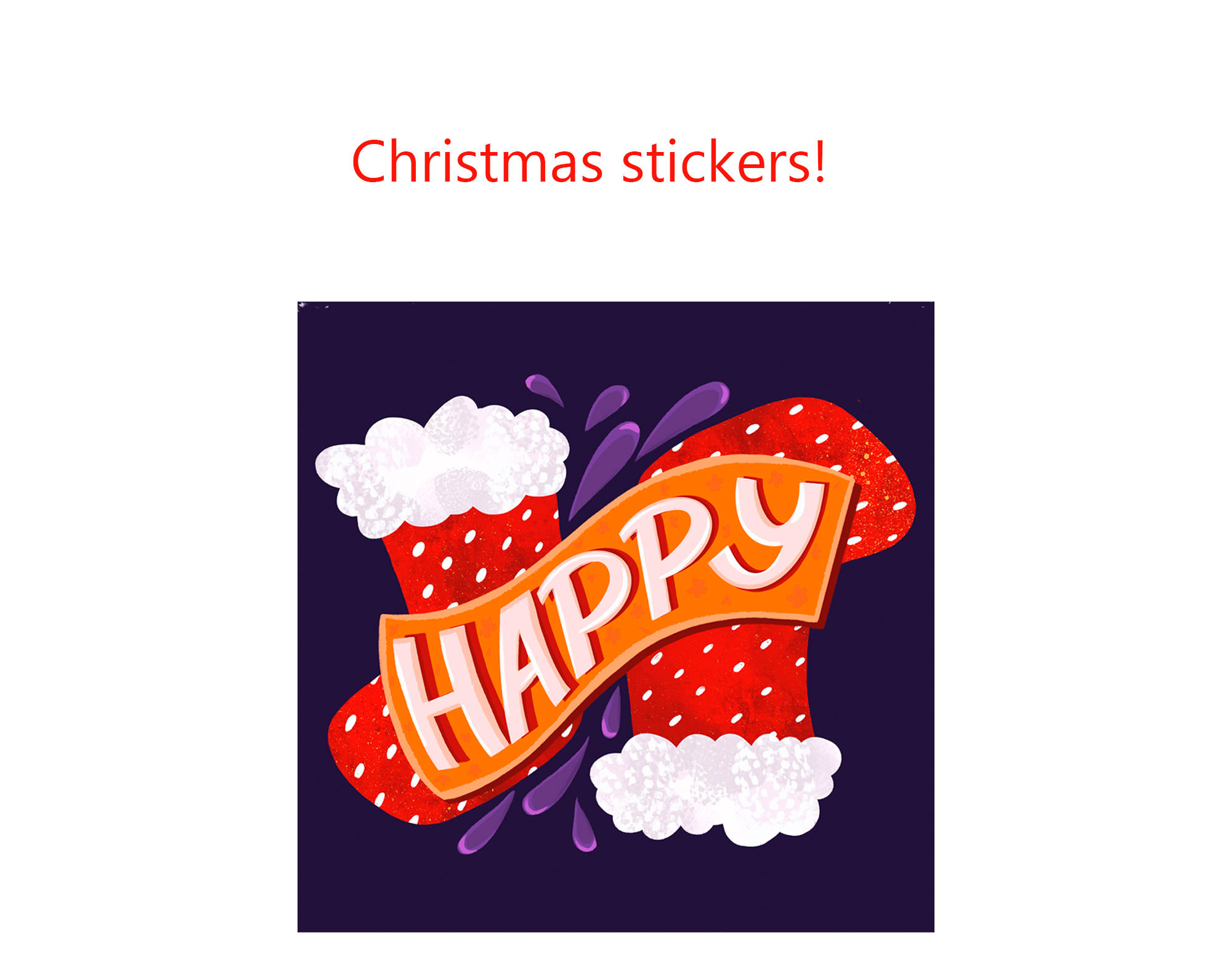 Stickers for new year cards — Изображение №1 — Иллюстрация на Dprofile