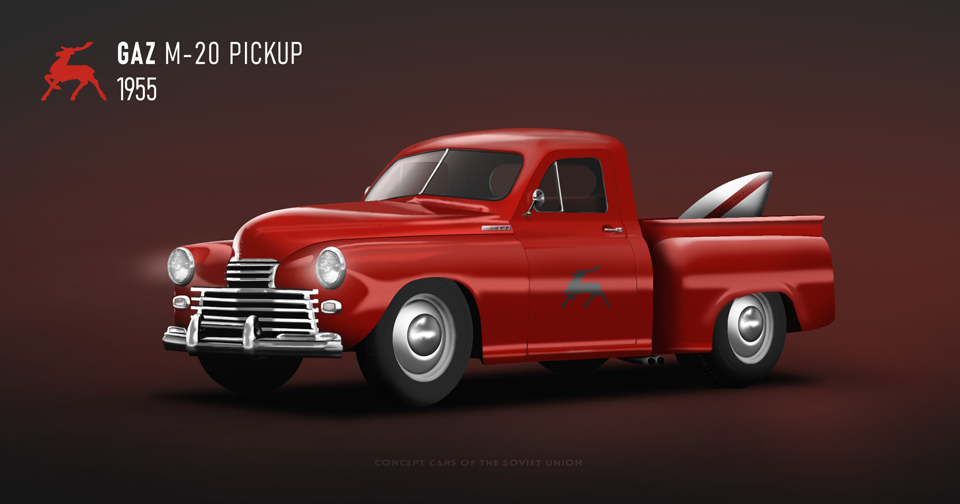 Concept GAZ-20 pickup "Surf car" — Изображение №1 — Интерфейсы, Графика на Dprofile