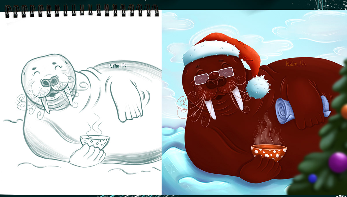 Новогодние иллюстрации к настольной игре Пазлы — Изображение №11 — Брендинг, Иллюстрация на Dprofile