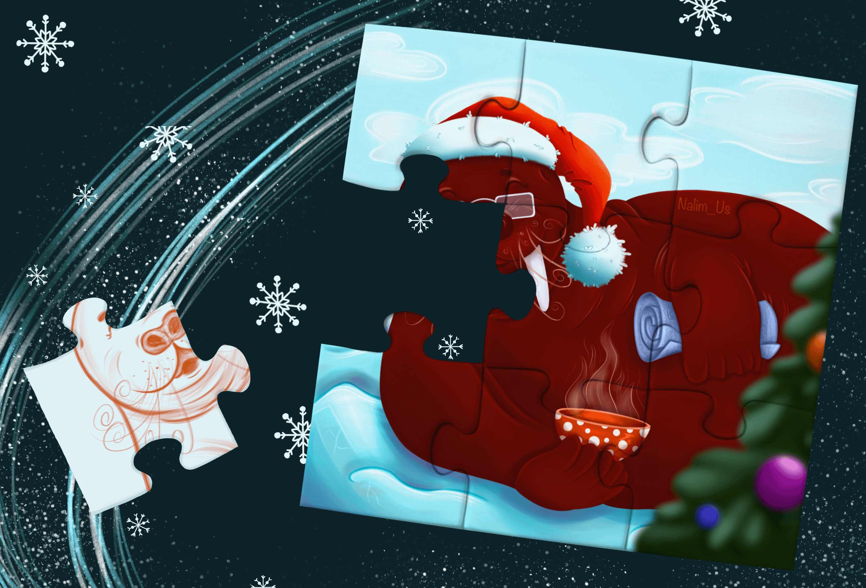 Новогодние иллюстрации к настольной игре Пазлы — Изображение №12 — Брендинг, Иллюстрация на Dprofile