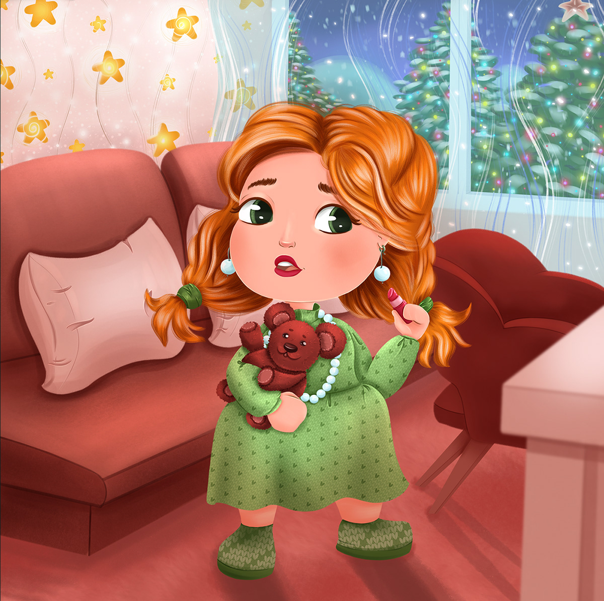 Новогодние иллюстрации к настольной игре Пазлы — Изображение №4 — Брендинг, Иллюстрация на Dprofile