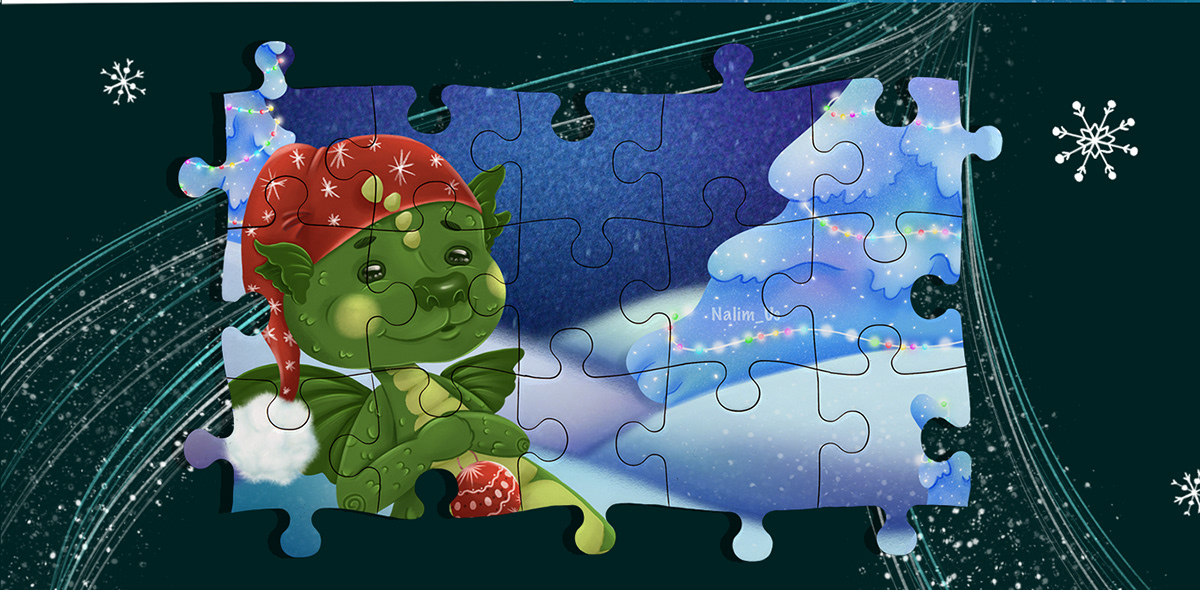 Новогодние иллюстрации к настольной игре Пазлы — Изображение №7 — Брендинг, Иллюстрация на Dprofile