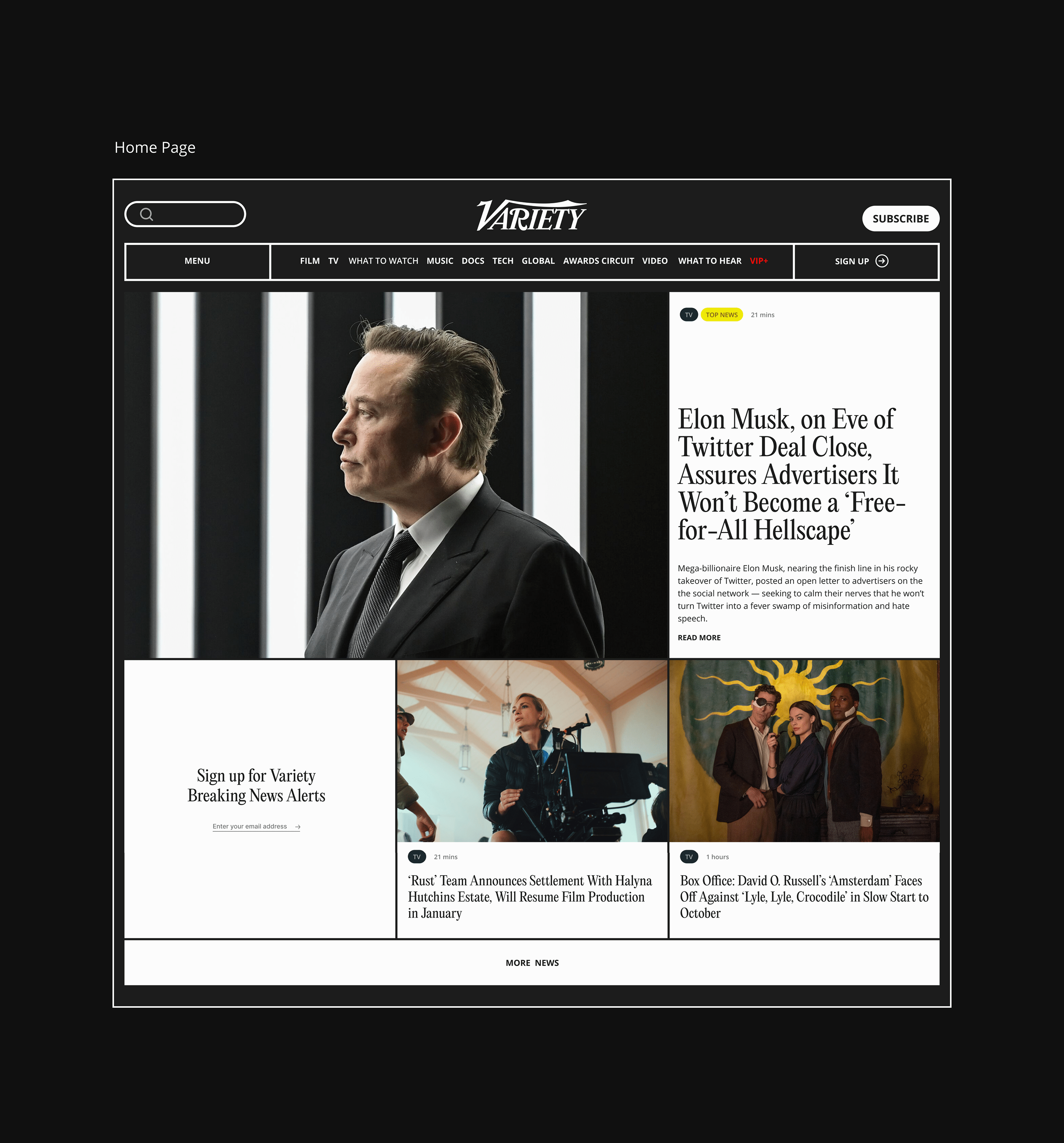 VARIETY | News Website — Изображение №2 — Интерфейсы, Маркетинг на Dprofile
