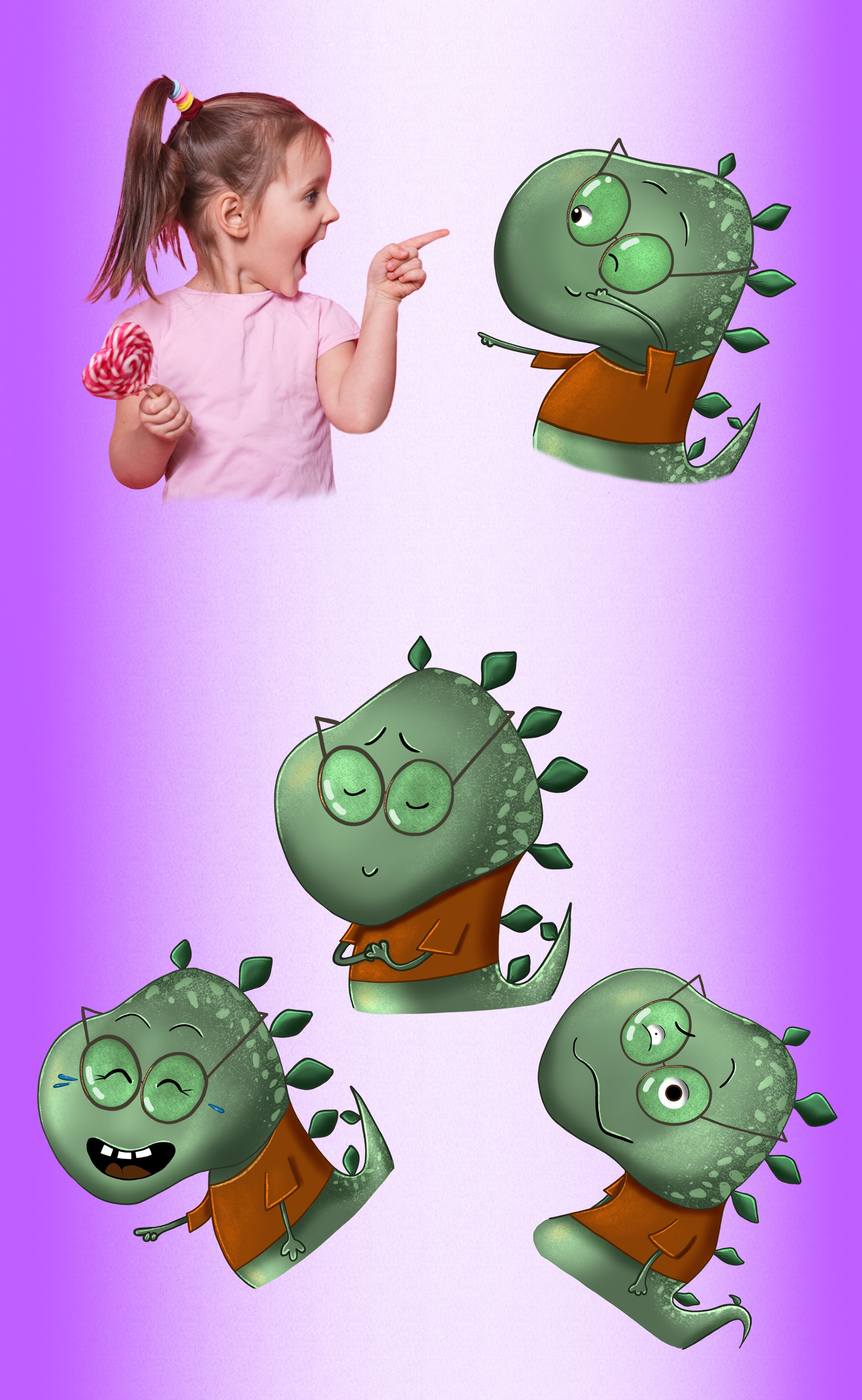 Character and sticker design. Dinosaur. — Изображение №3 — Иллюстрация, Маркетинг на Dprofile