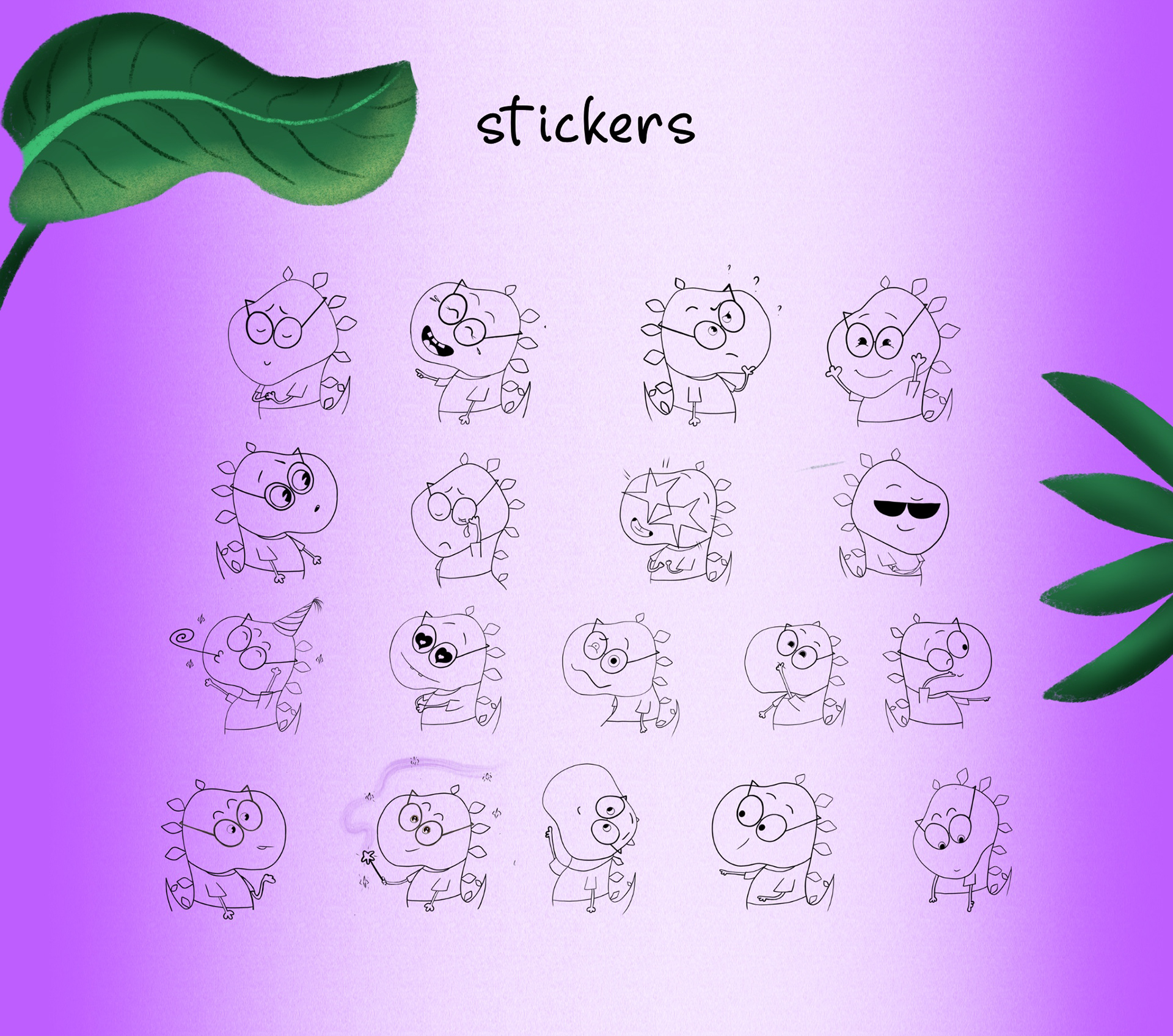 Character and sticker design. Dinosaur. — Изображение №4 — Иллюстрация, Маркетинг на Dprofile