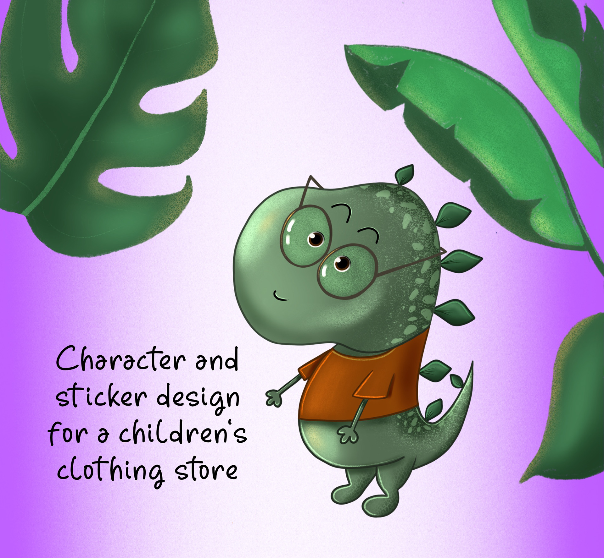 Character and sticker design. Dinosaur. — Изображение №1 — Иллюстрация, Маркетинг на Dprofile