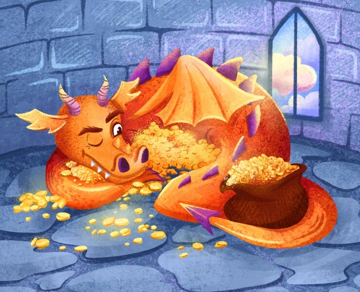 “Сокровище дракона”. Настольная игра для детей. — Иллюстрация на Dprofile