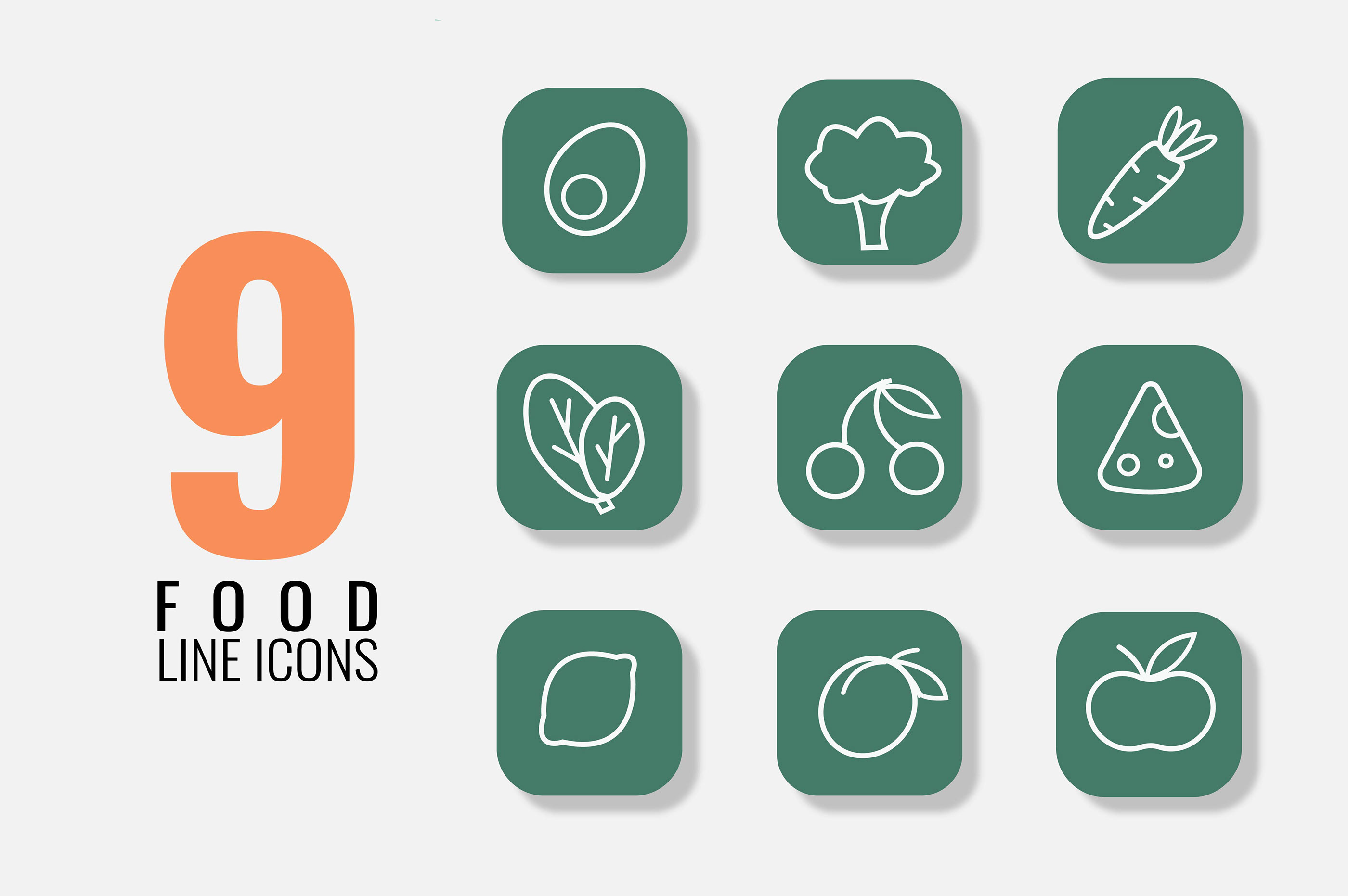 Healthy food line icons — Изображение №5 — Графика, Маркетинг на Dprofile