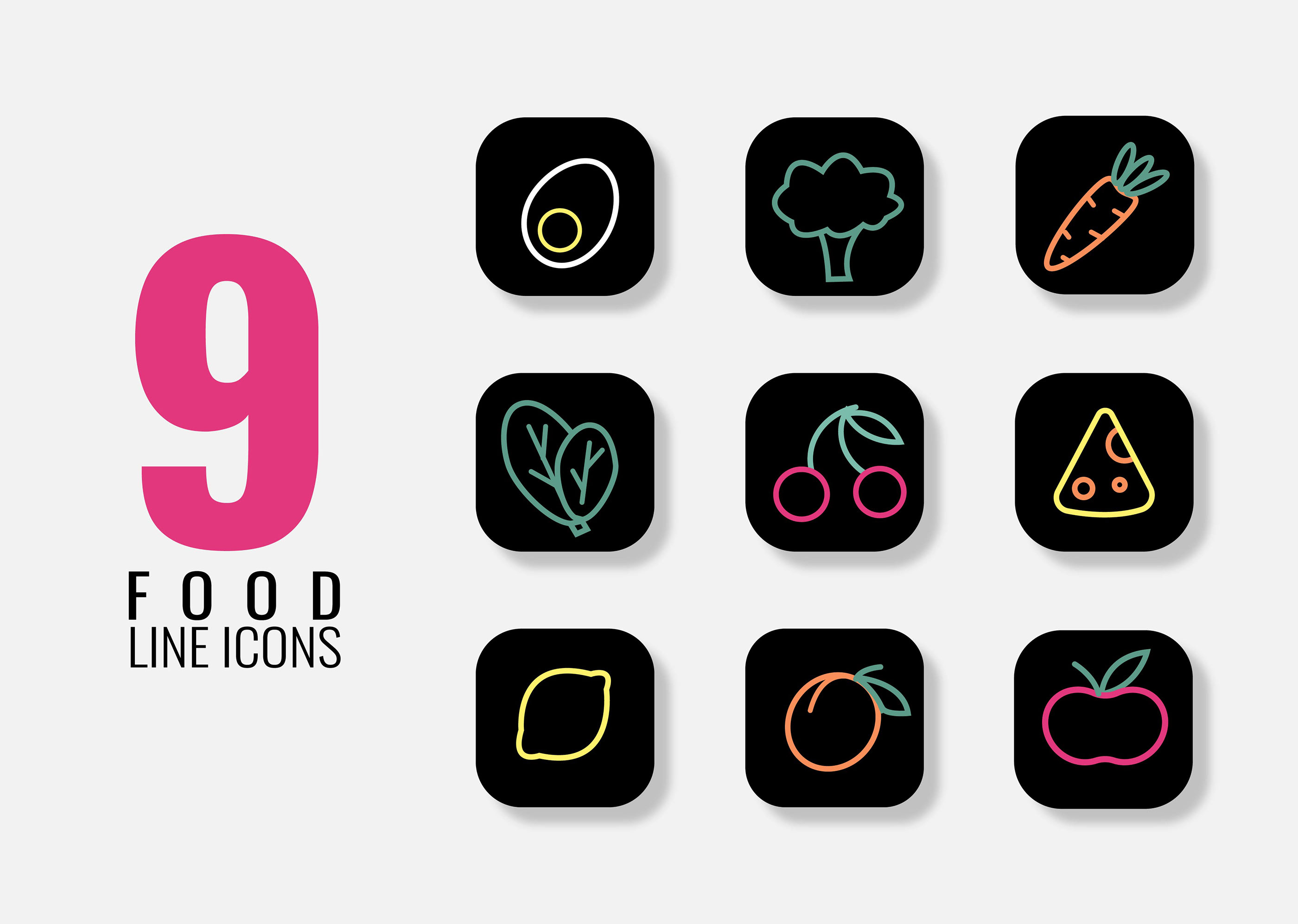 Healthy food line icons — Изображение №3 — Графика, Маркетинг на Dprofile