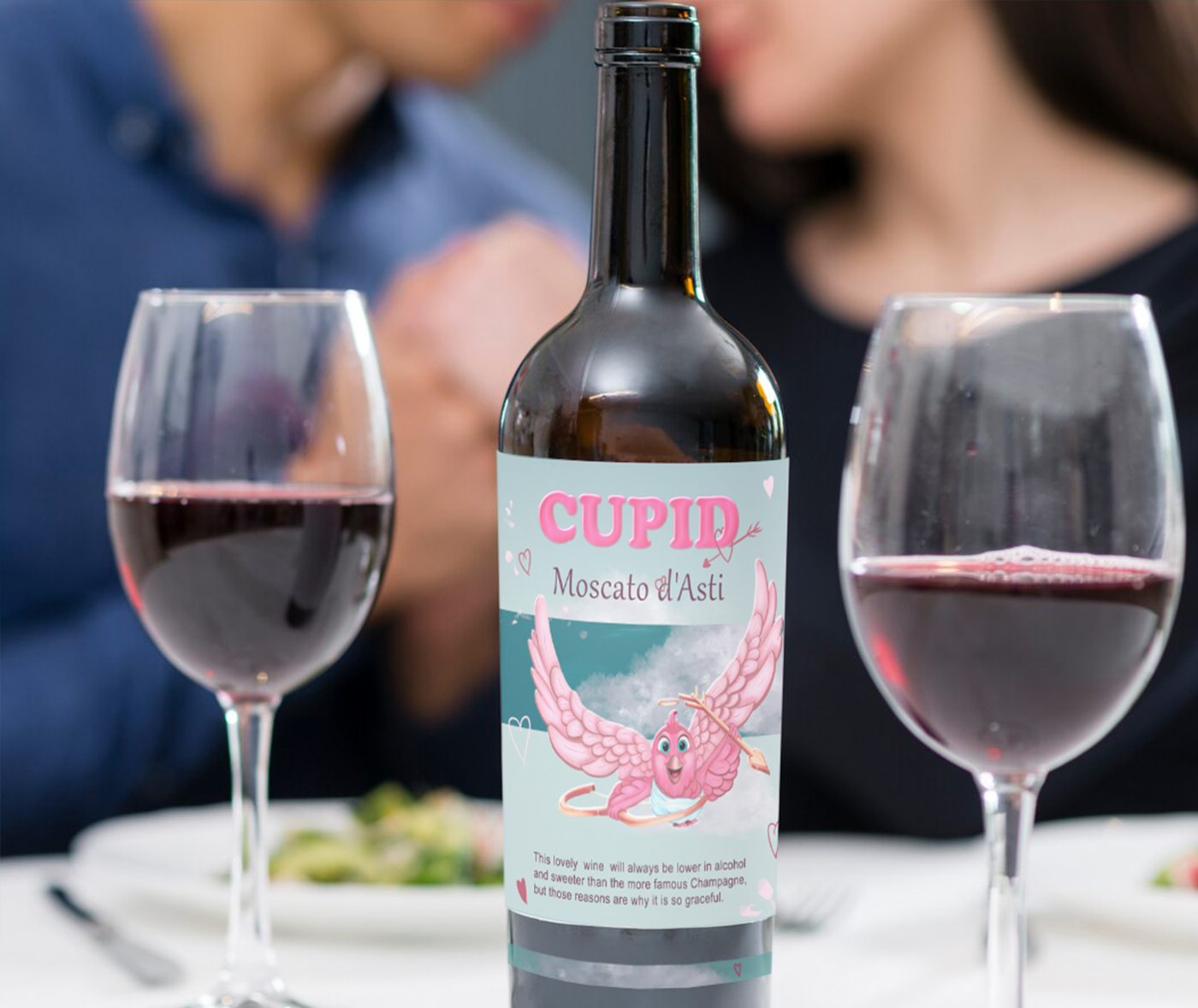 CUPID вино на День святого Валентина - дизайн винной этики — Изображение №1 — Иллюстрация, Маркетинг на Dprofile