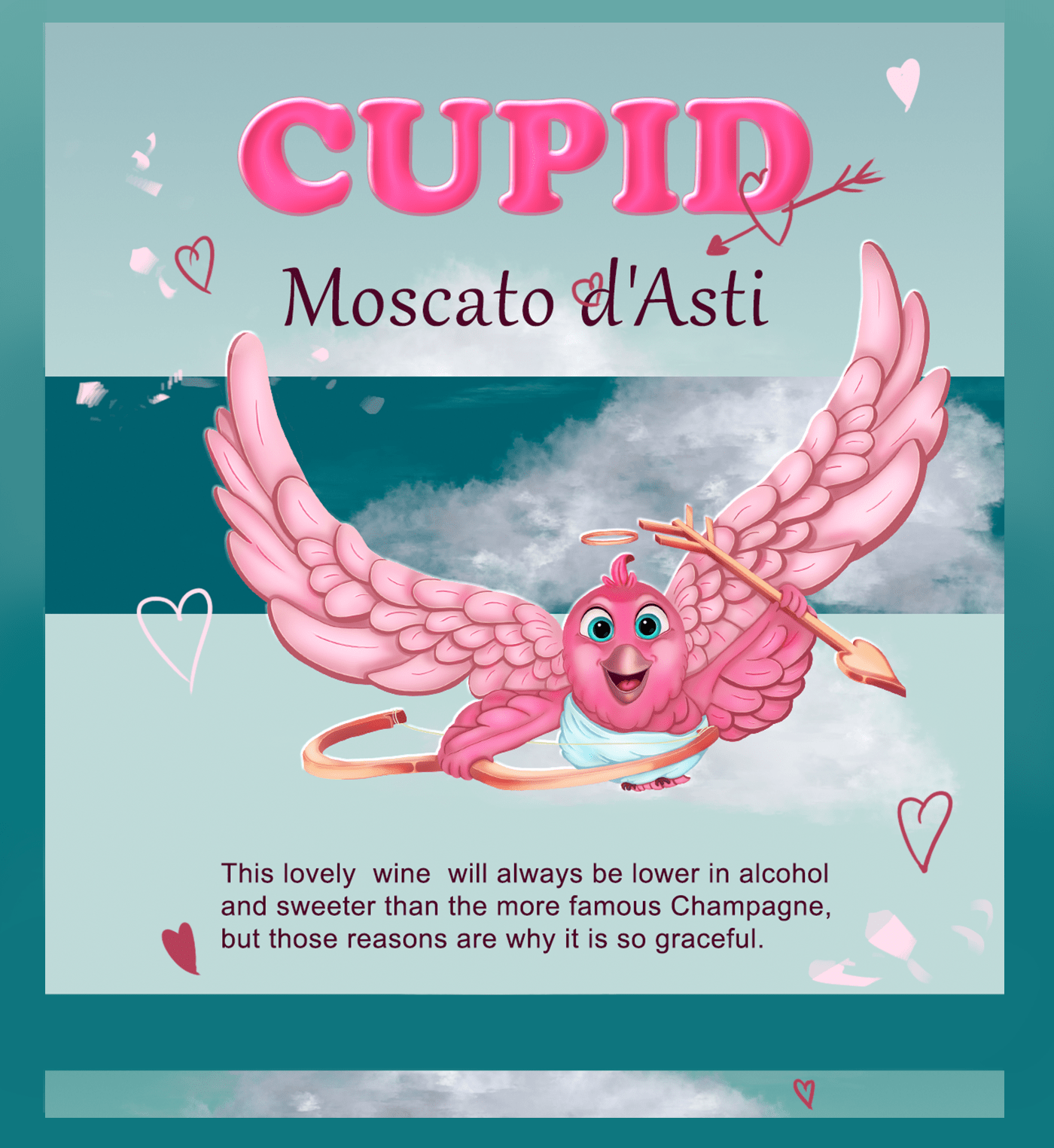 CUPID вино на День святого Валентина - дизайн винной этики — Изображение №4 — Иллюстрация, Маркетинг на Dprofile