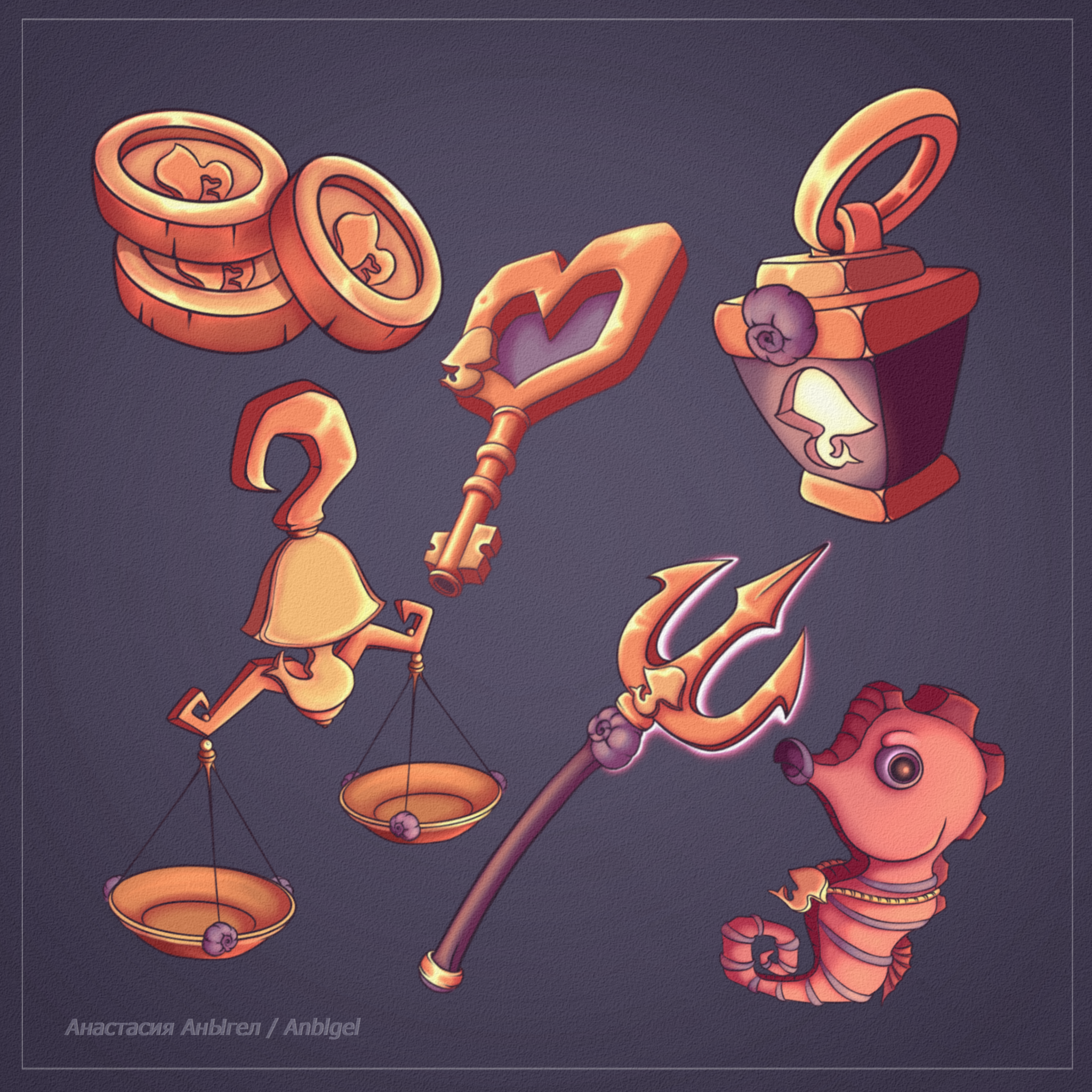 Mermay Tarot Props — Изображение №4 — Иллюстрация, Графика на Dprofile