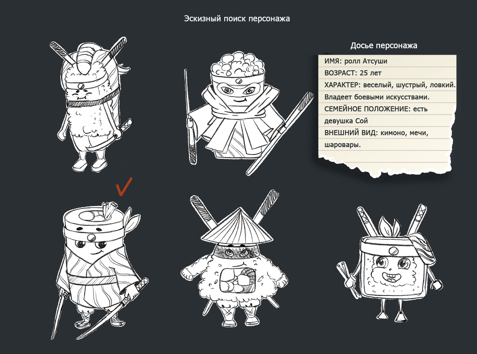 Концепт бренд-персонажа для суши-бара — Изображение №4 — Иллюстрация на Dprofile