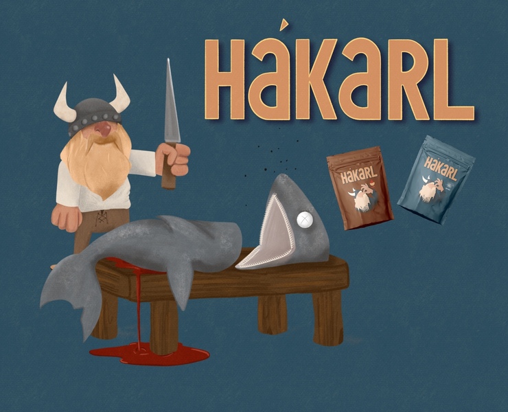 Hákarl packaging concept design. — Иллюстрация на Dprofile