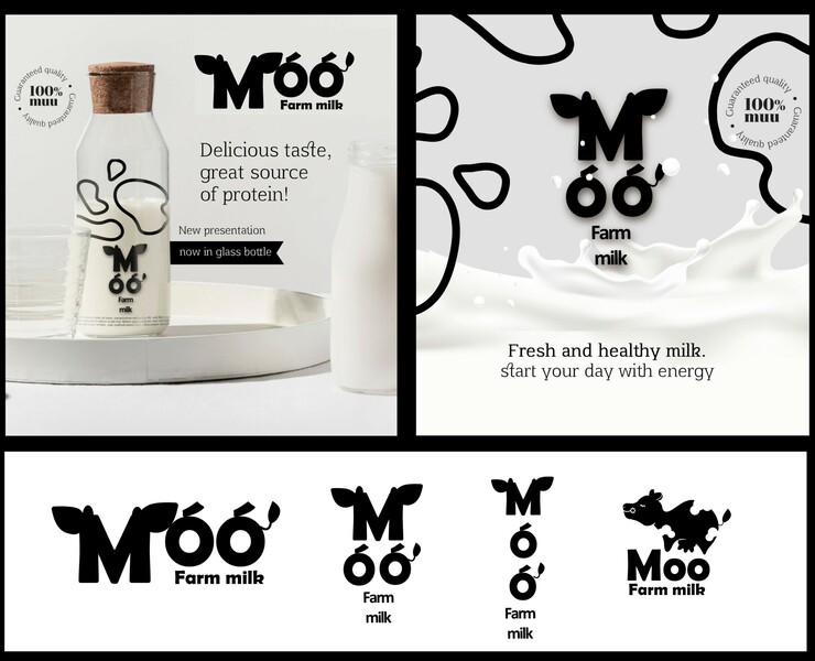 LOGO for Farm company MOO — Брендинг, Иллюстрация на Dprofile