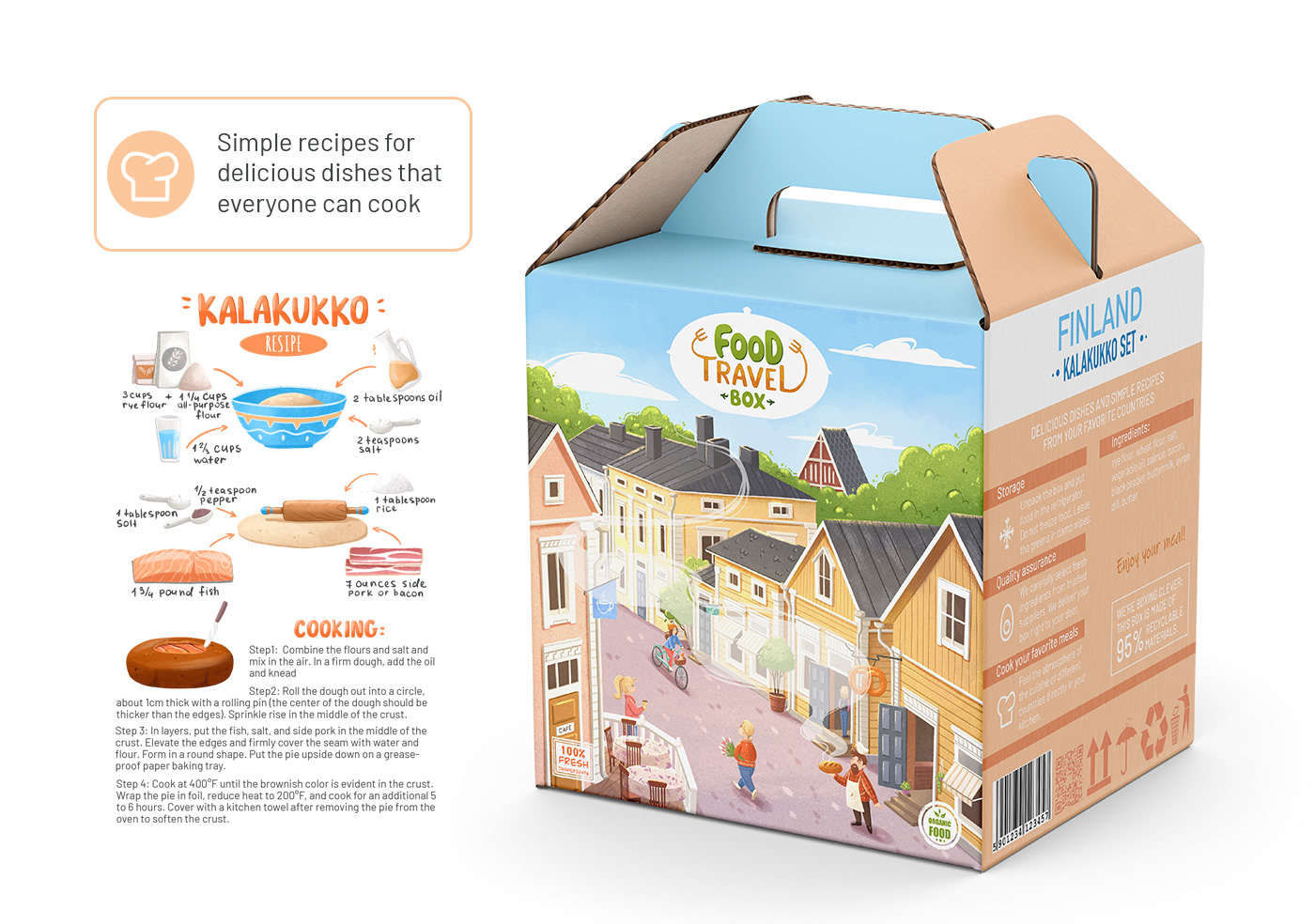Food Travel Box. Cooking boxes delivery. Packaging. — Изображение №9 — Иллюстрация на Dprofile