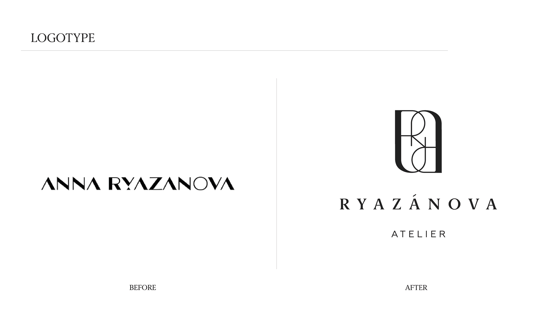 RYAZА́NOVA ATELIER | REBRANDING — Изображение №2 — Брендинг на Dprofile