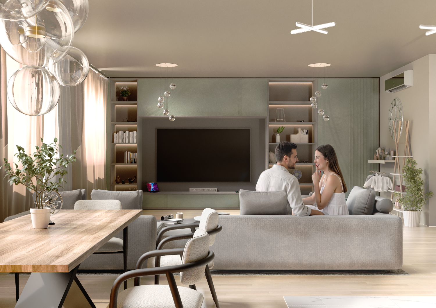 Emerald & Stone | Kitchen-Living Room CGI — Изображение №5 — 3D, Архитектура на Dprofile